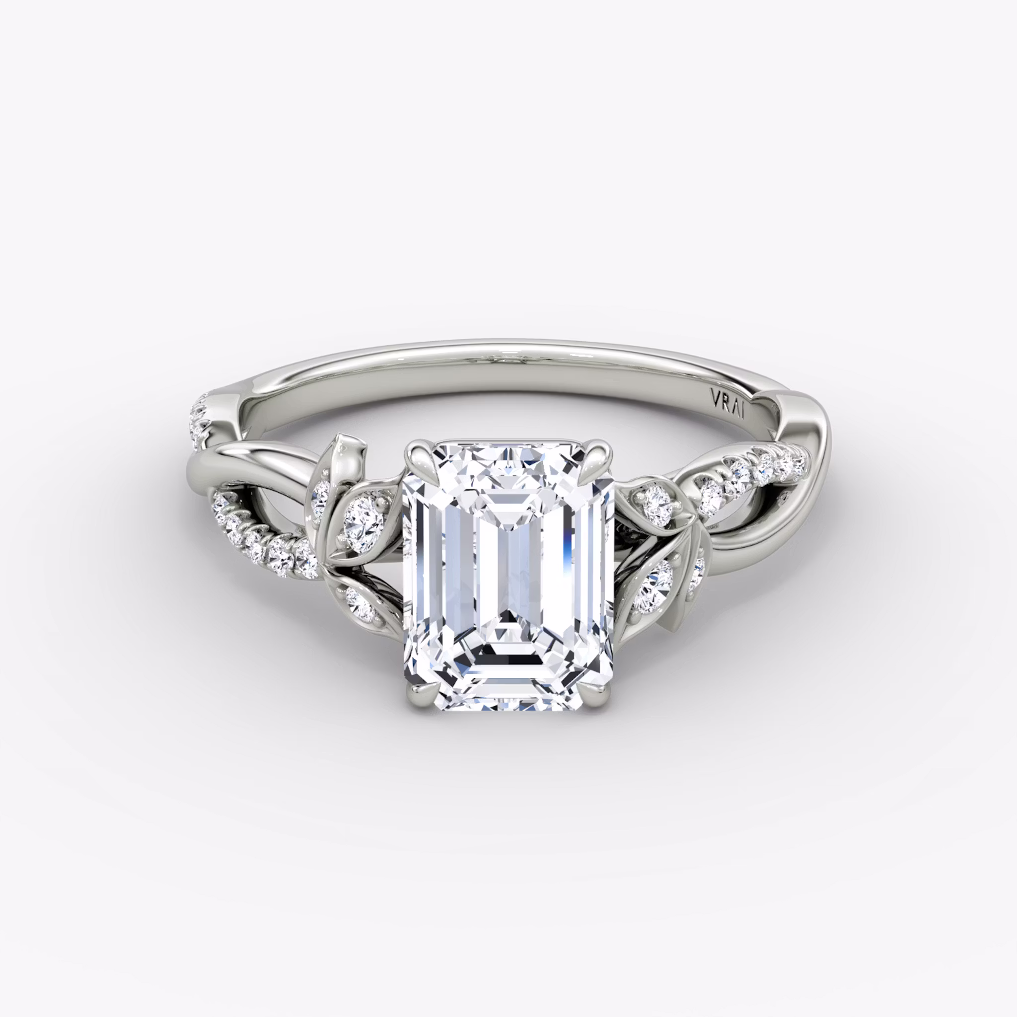 The Twisted Floral Emerald | White Gold