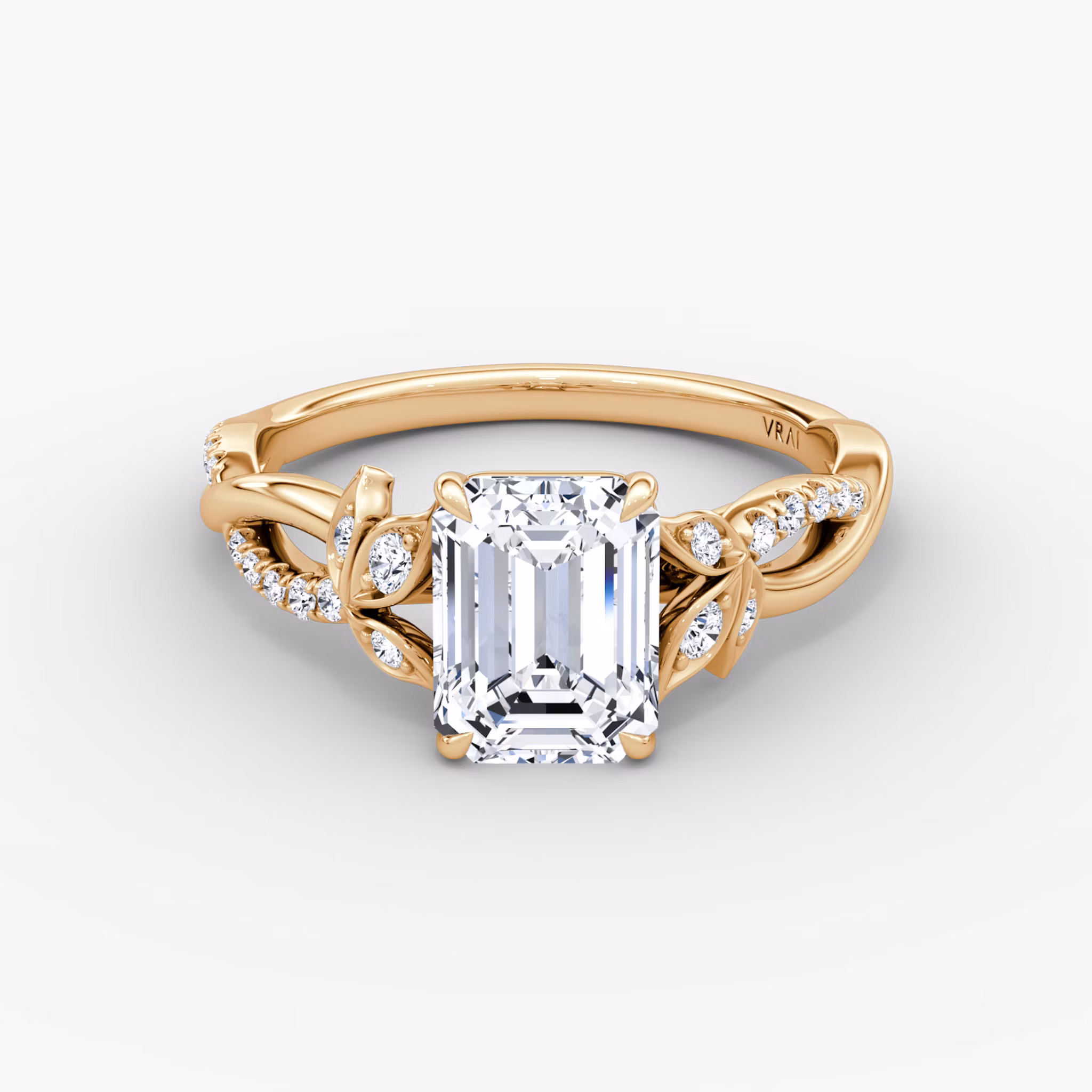 Twisted Floral Emerald | Rose Gold