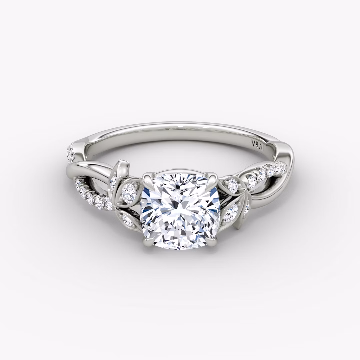 The Twisted Floral Cushion | White Gold