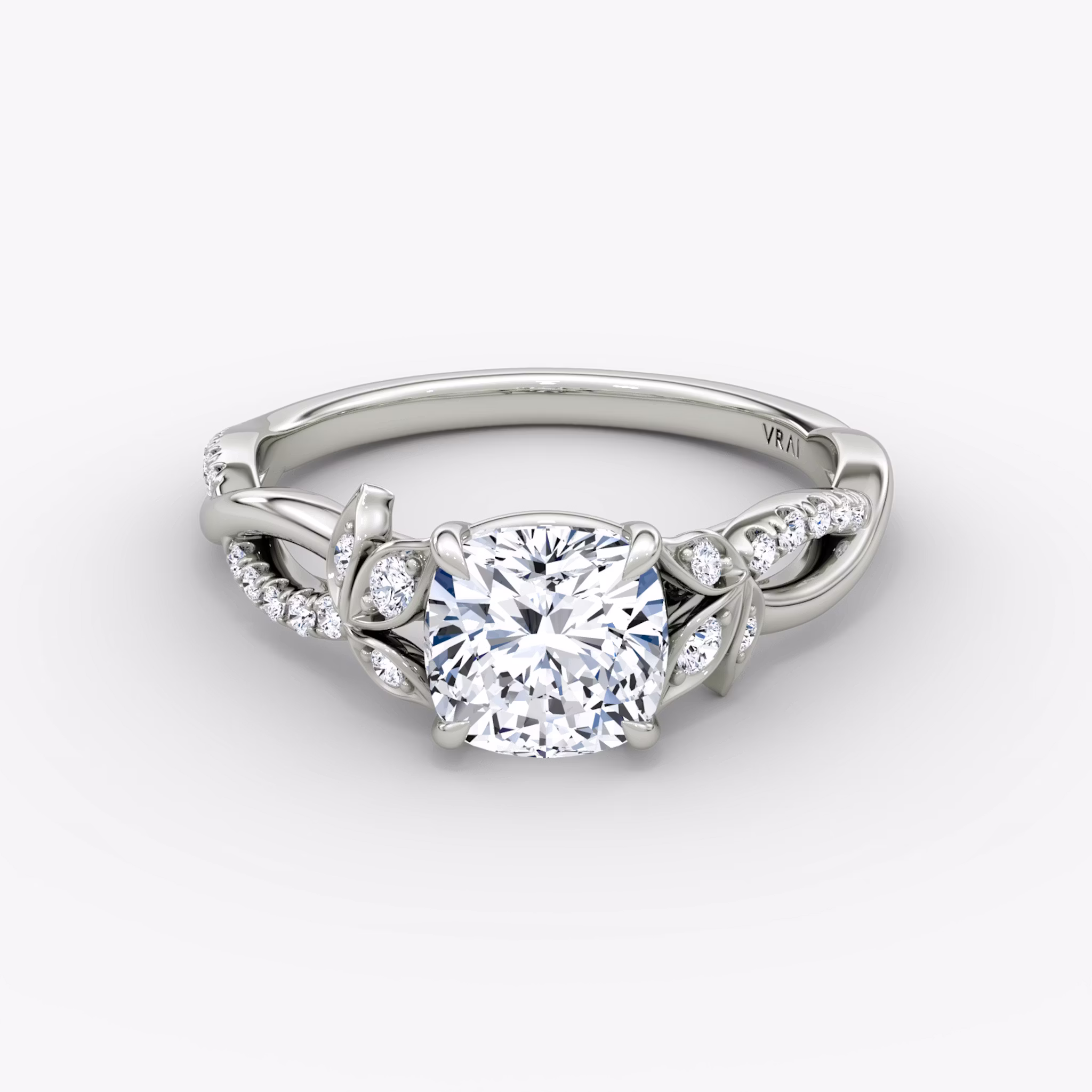The Twisted Floral Cushion | White Gold
