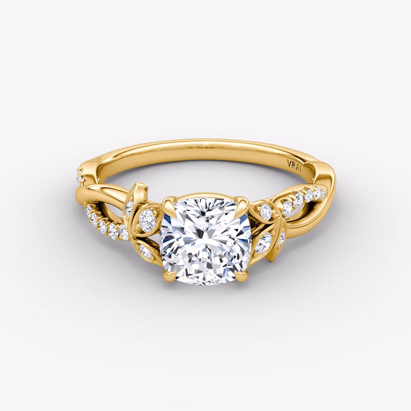 The Twisted Floral Cushion | Yellow Gold