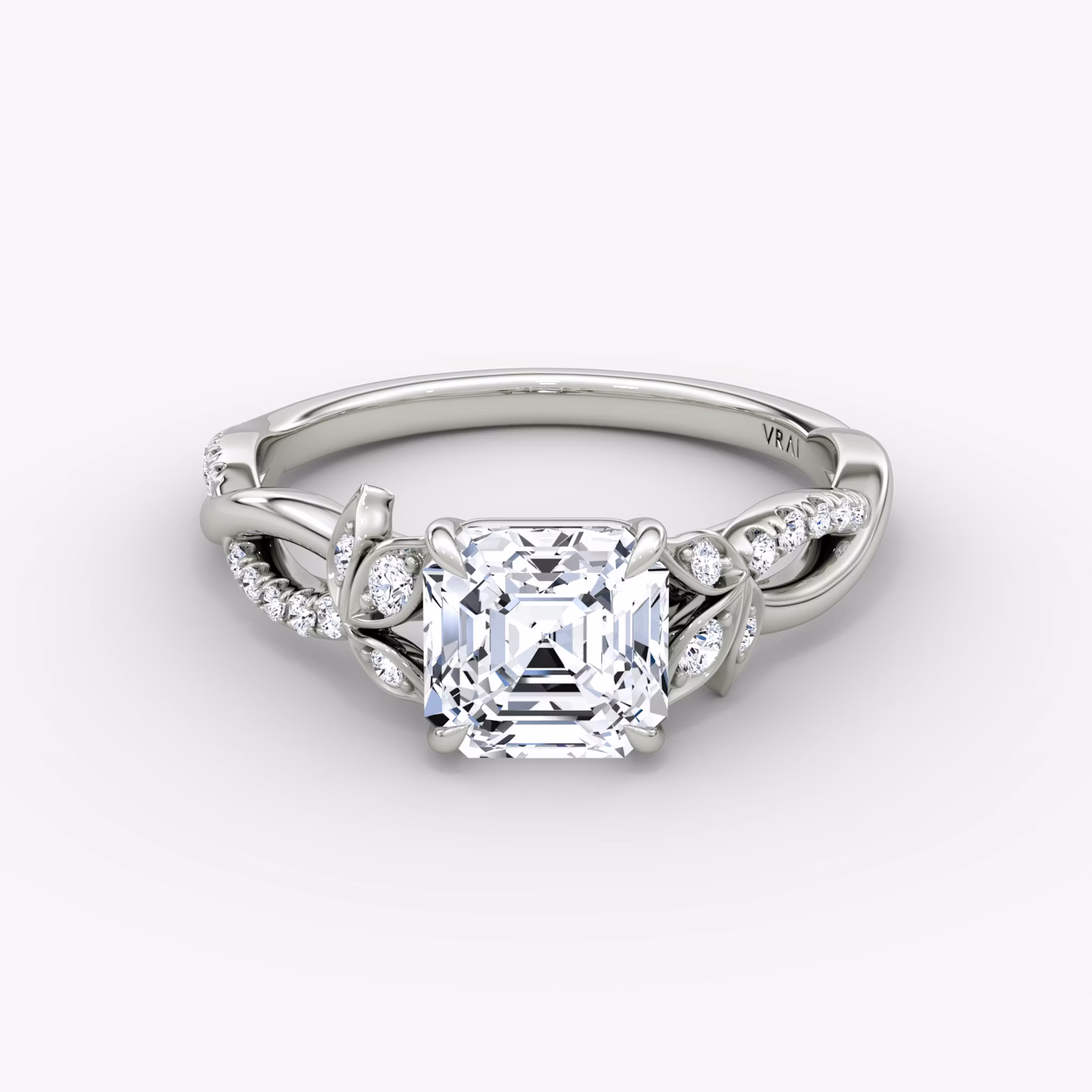 The Twisted Floral Asscher | Platinum