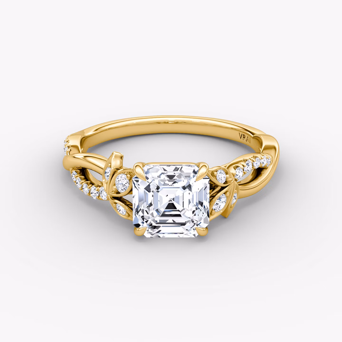 The Twisted Floral Asscher | Yellow Gold