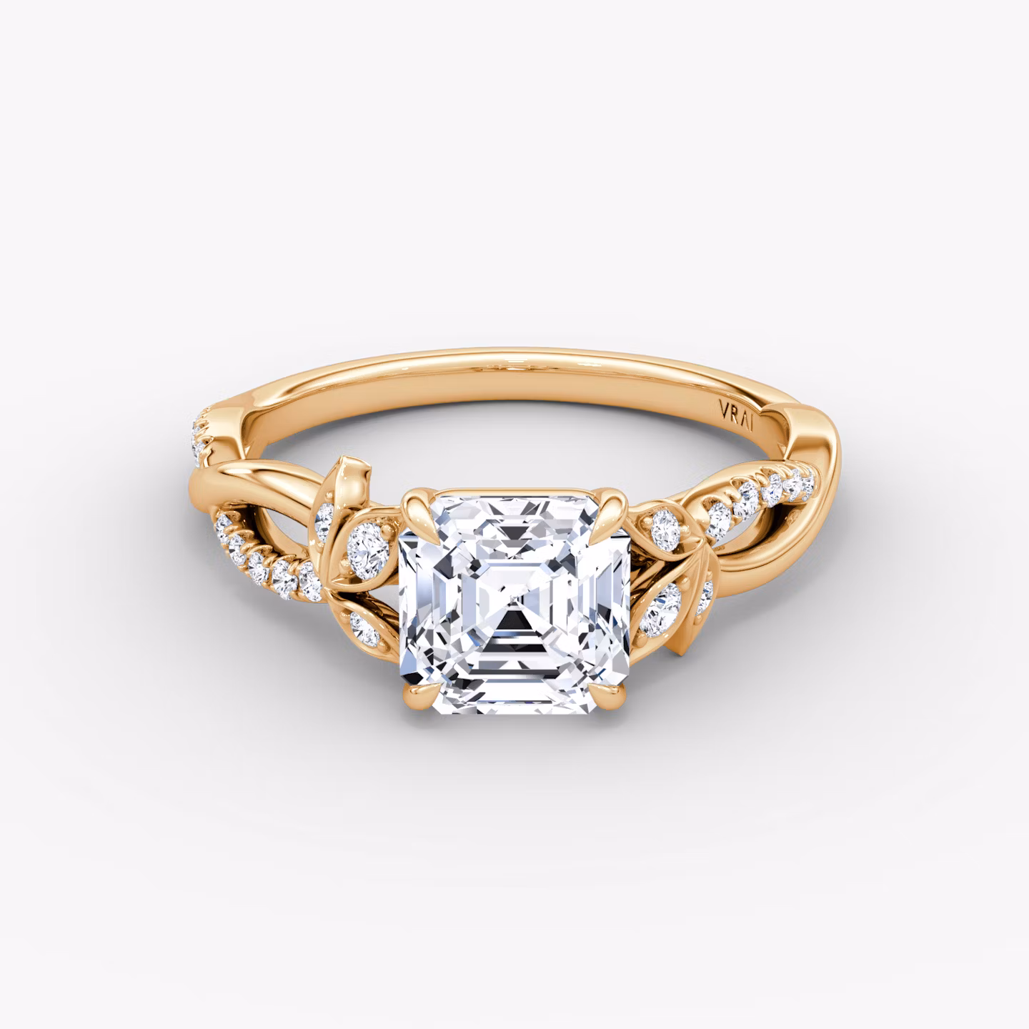 The Twisted Floral Asscher | Rose Gold