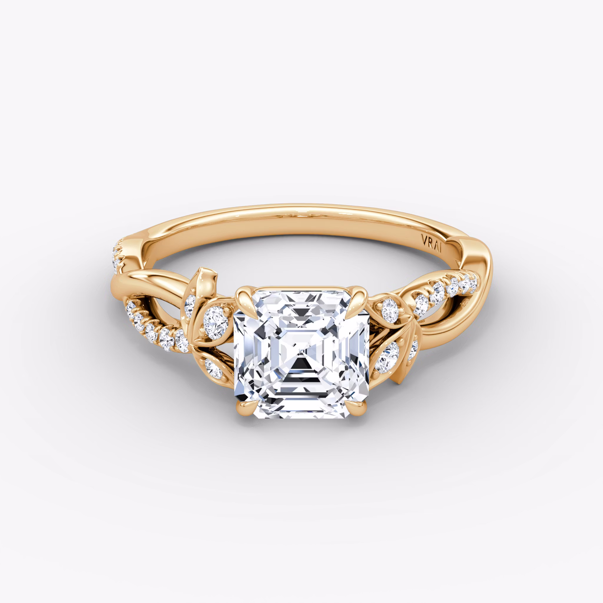 The Twisted Floral Asscher | Rose Gold