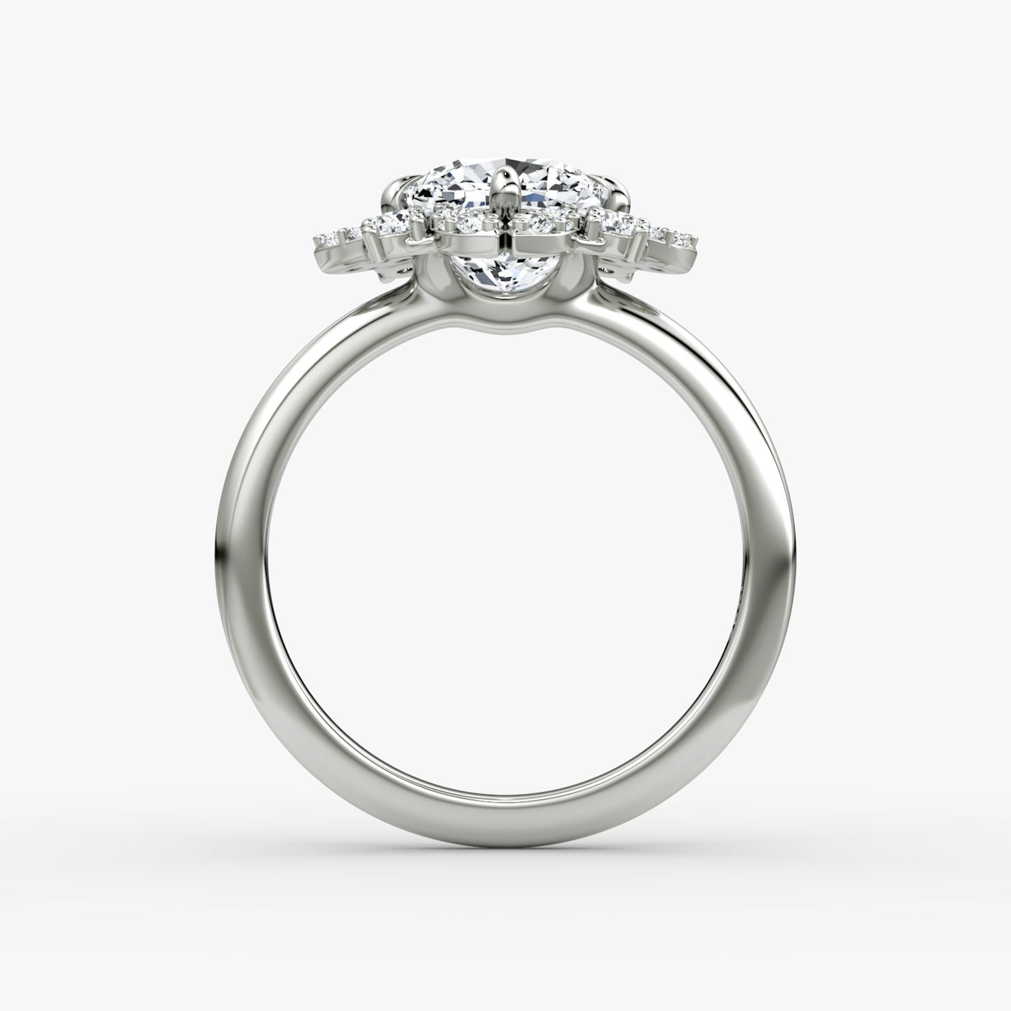The Carnation | Cushion | 18k | White Gold | bandAccent: Plain | diamondOrientation: vertical | caratWeight: other