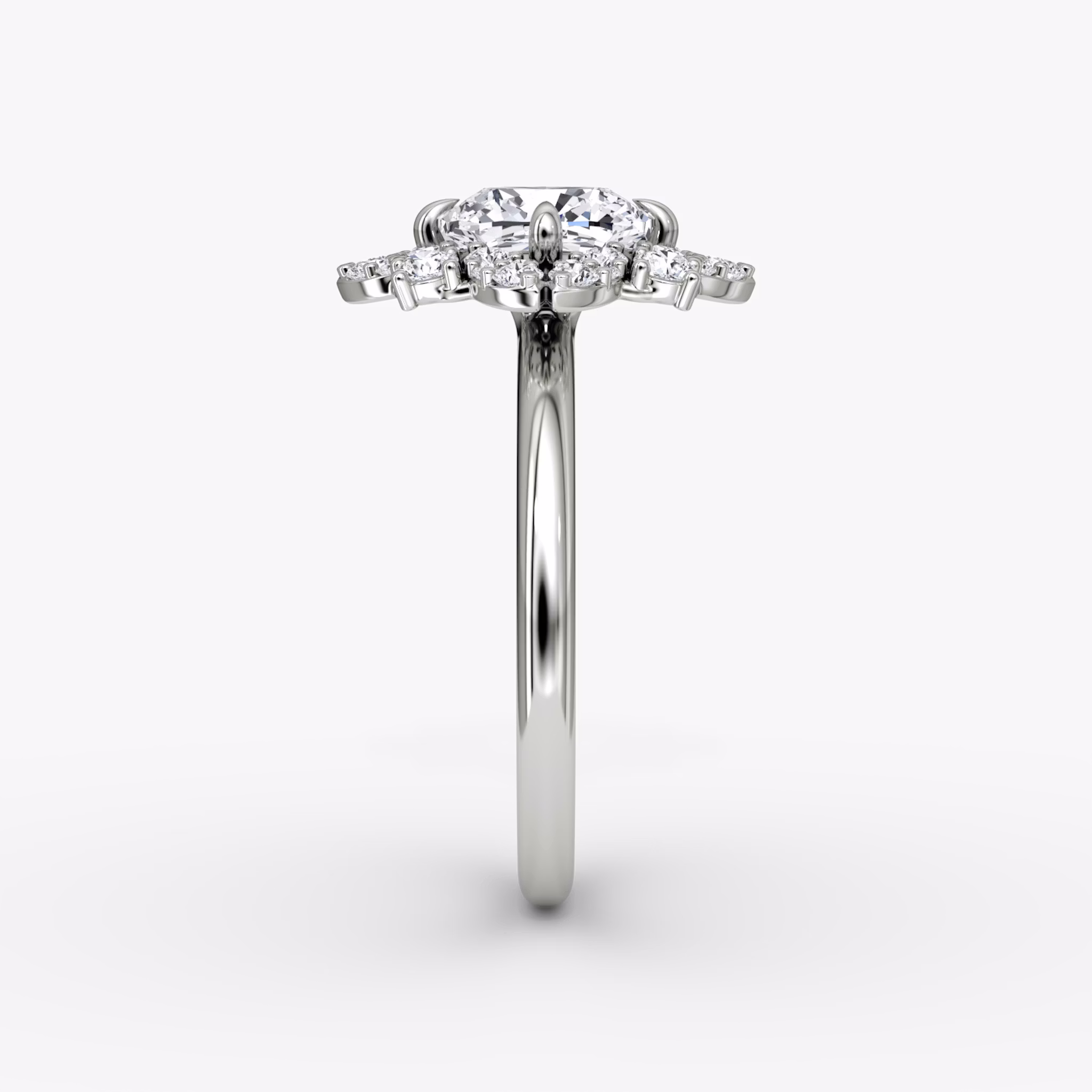 The Carnation | Cushion | Platinum | bandAccent: Plain | diamondOrientation: vertical | caratWeight: other