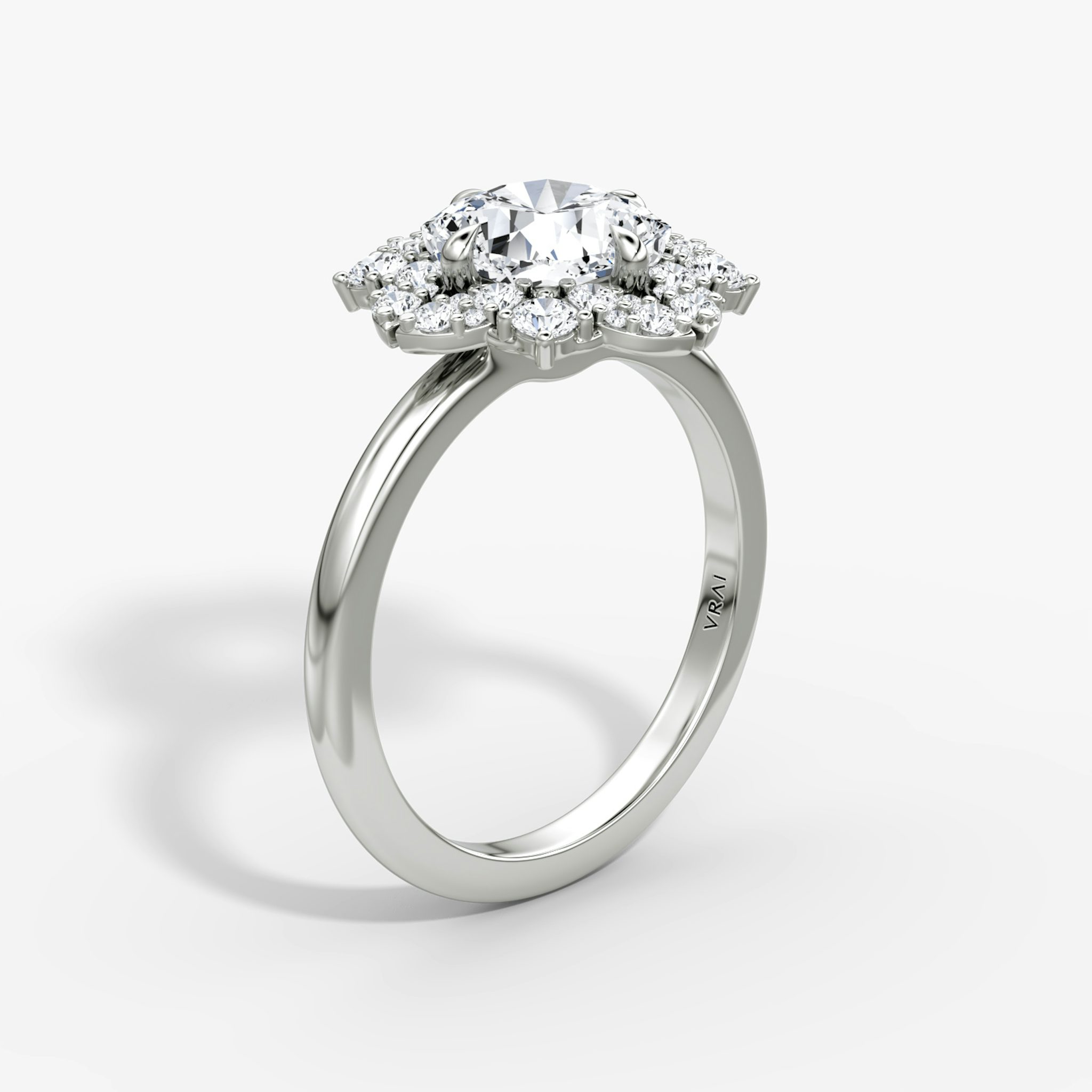 The Carnation | Cushion | Platinum | bandAccent: Plain | diamondOrientation: vertical | caratWeight: other