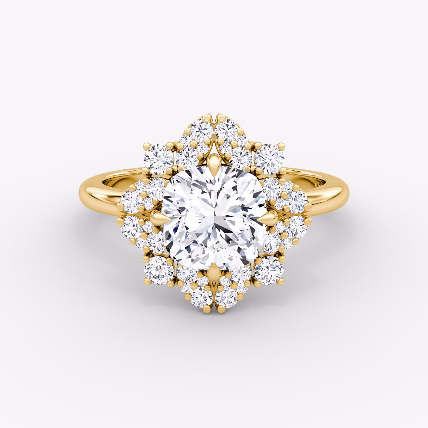 The Carnation | Cushion | 18k | Yellow Gold | bandAccent: Plain | diamondOrientation: vertical | caratWeight: other