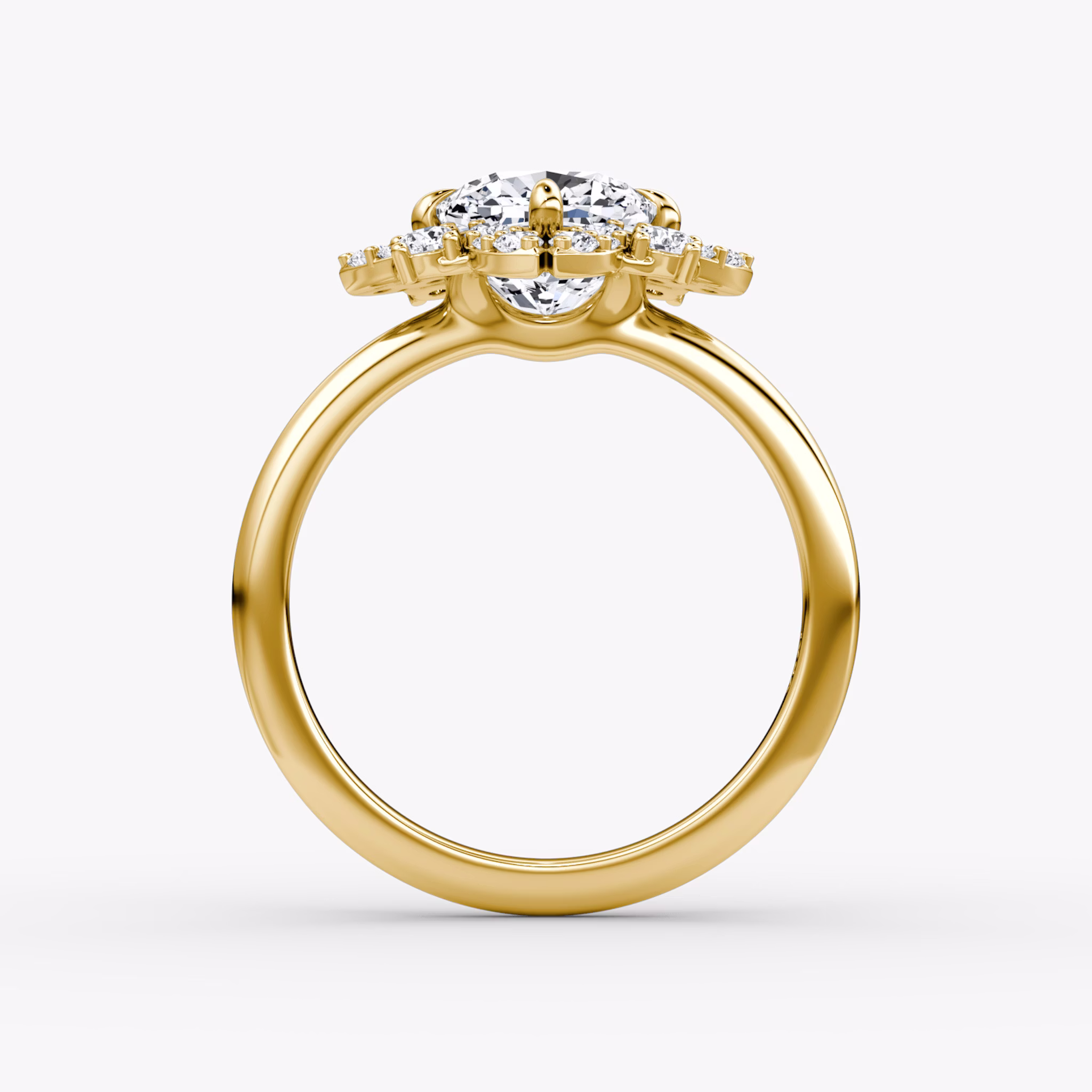 The Carnation | Cushion | 18k | Yellow Gold | bandAccent: Plain | diamondOrientation: vertical | caratWeight: other