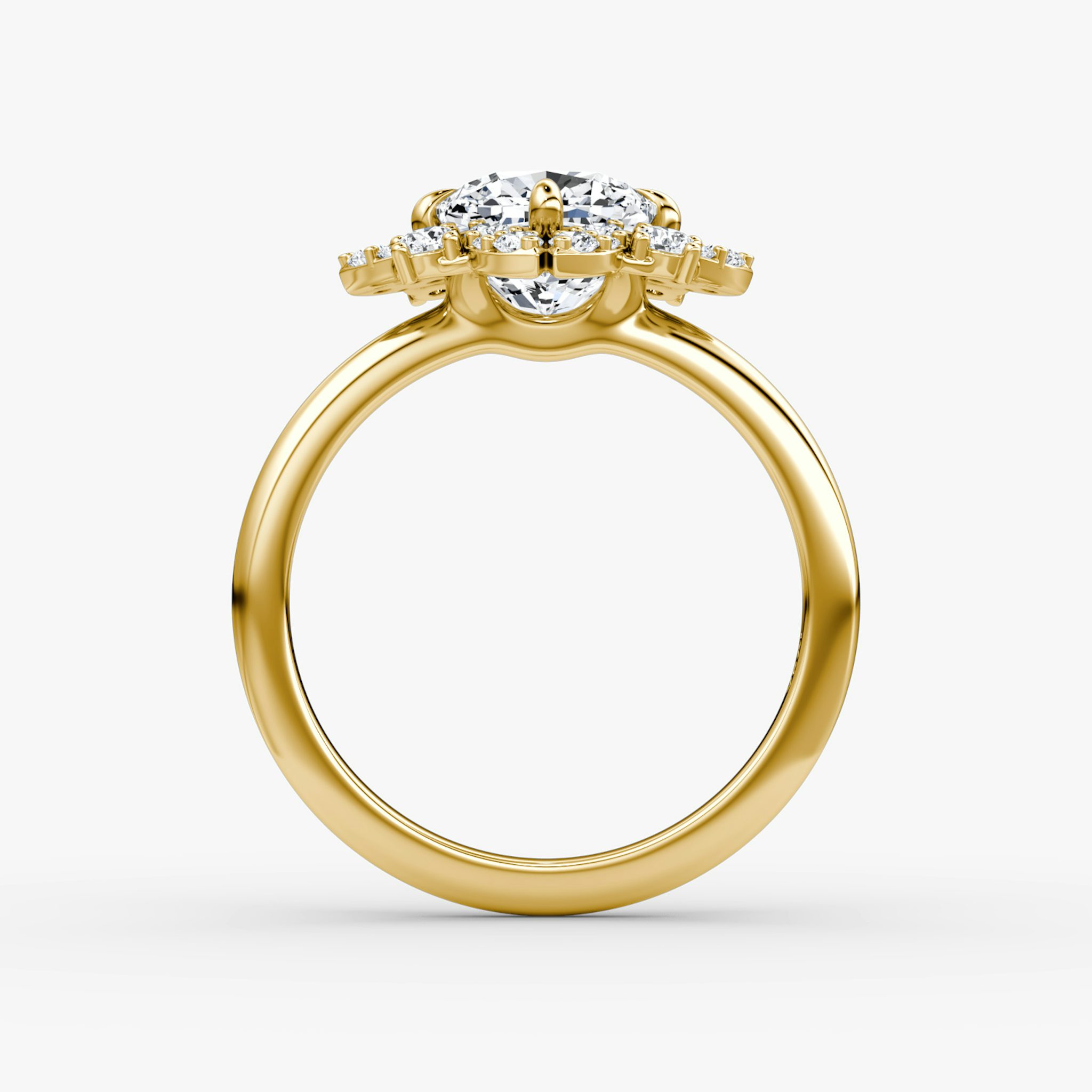 The Carnation | Cushion | 18k | Yellow Gold | bandAccent: Plain | diamondOrientation: vertical | caratWeight: other