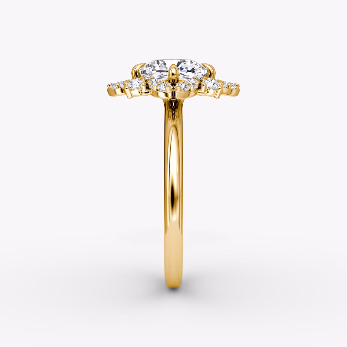 The Carnation | Cushion | 18k | Yellow Gold | bandAccent: Plain | diamondOrientation: vertical | caratWeight: other