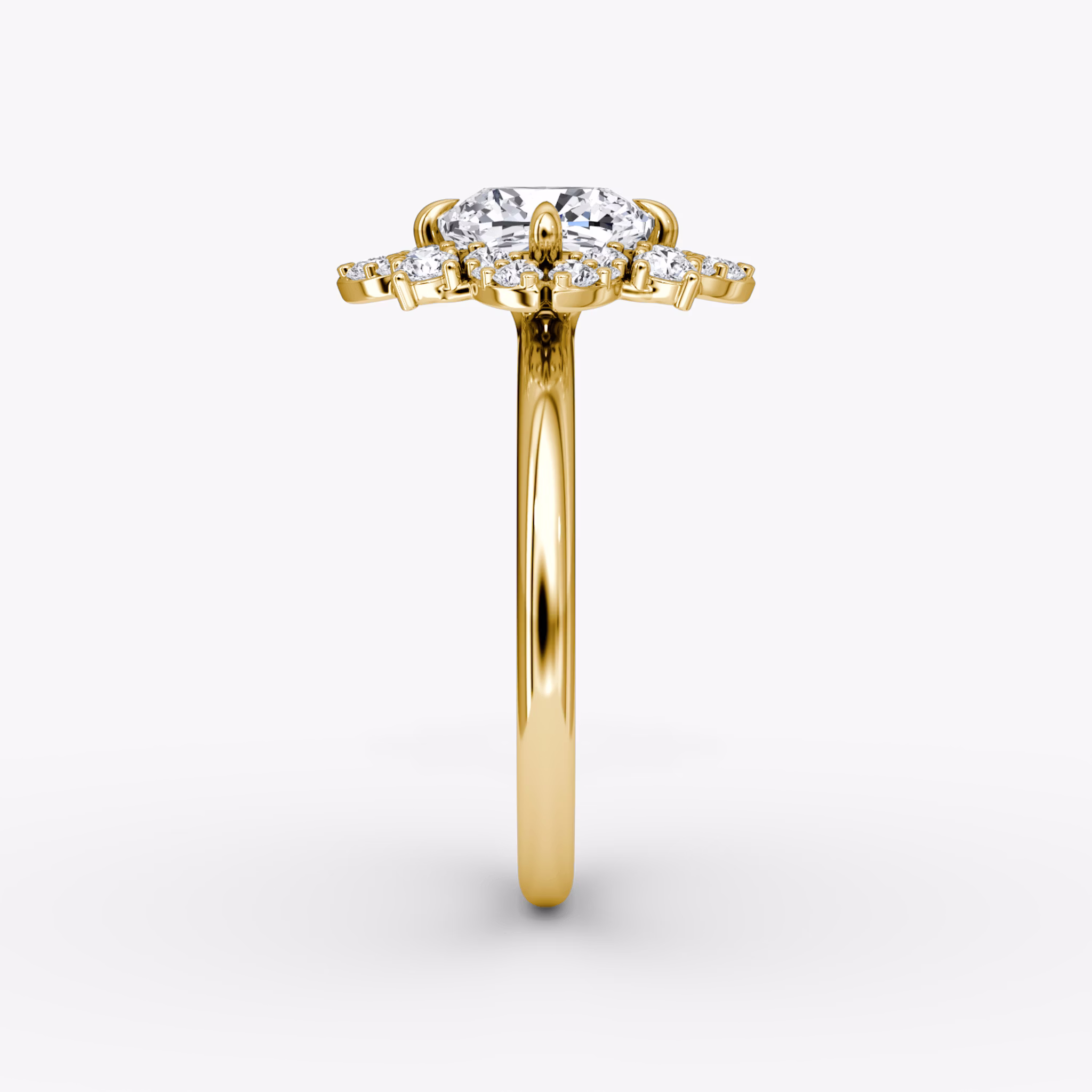 The Carnation | Cushion | 18k | Yellow Gold | bandAccent: Plain | diamondOrientation: vertical | caratWeight: other