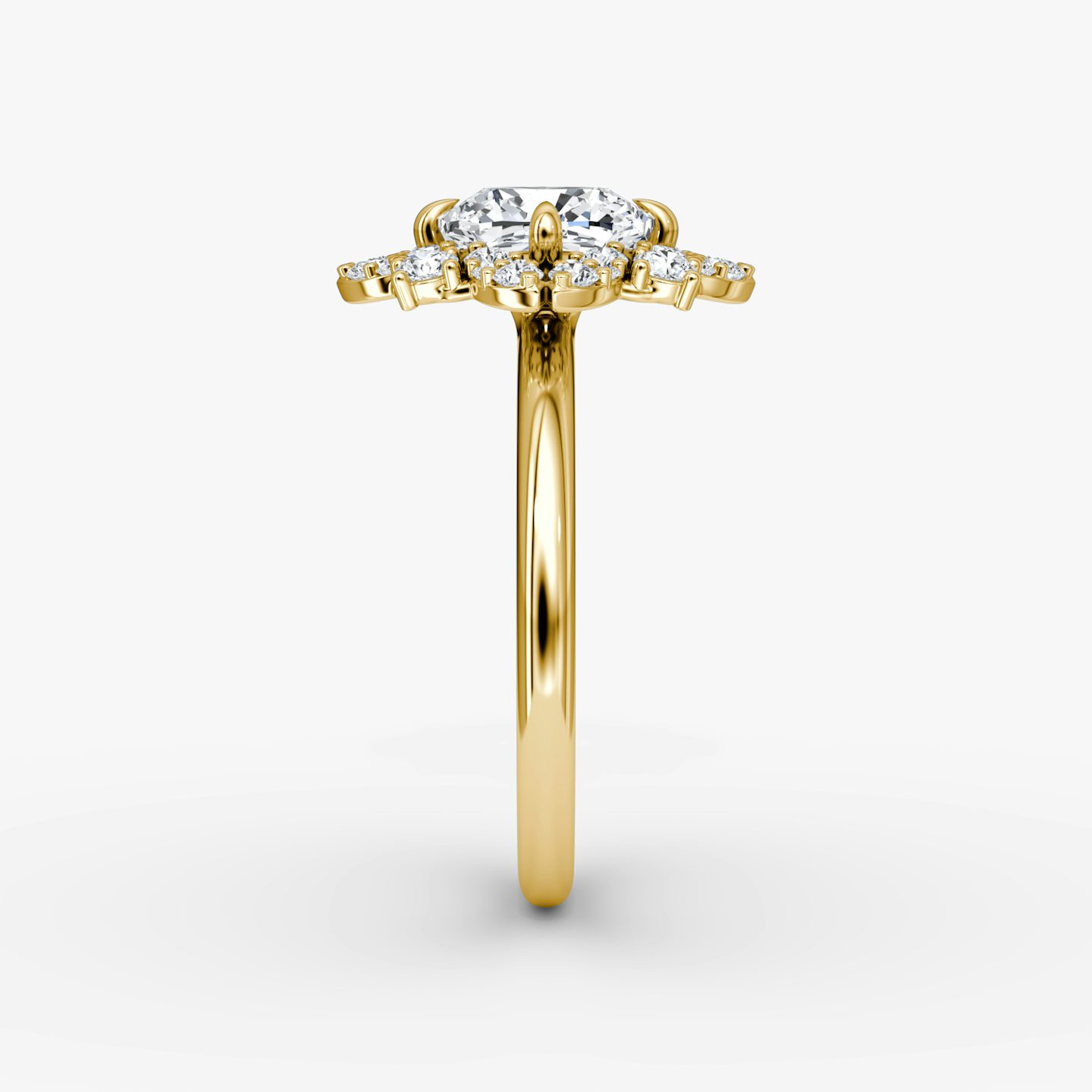 The Carnation | Cushion | 18k | Yellow Gold | bandAccent: Plain | diamondOrientation: vertical | caratWeight: other