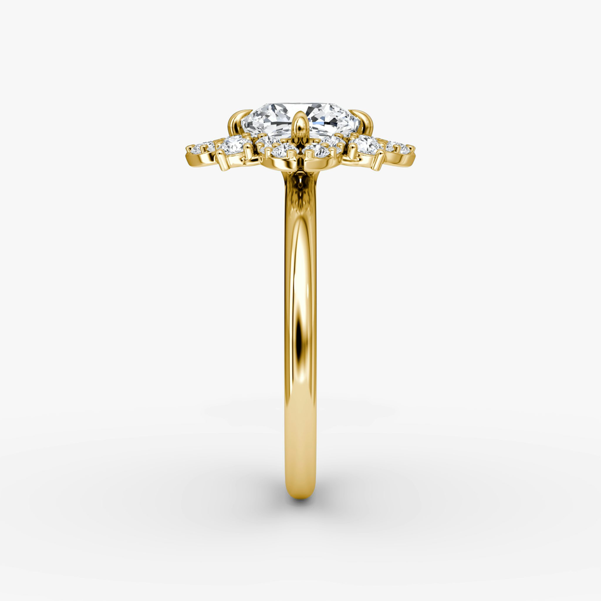 The Carnation | Cushion | 18k | Yellow Gold | bandAccent: Plain | diamondOrientation: vertical | caratWeight: other