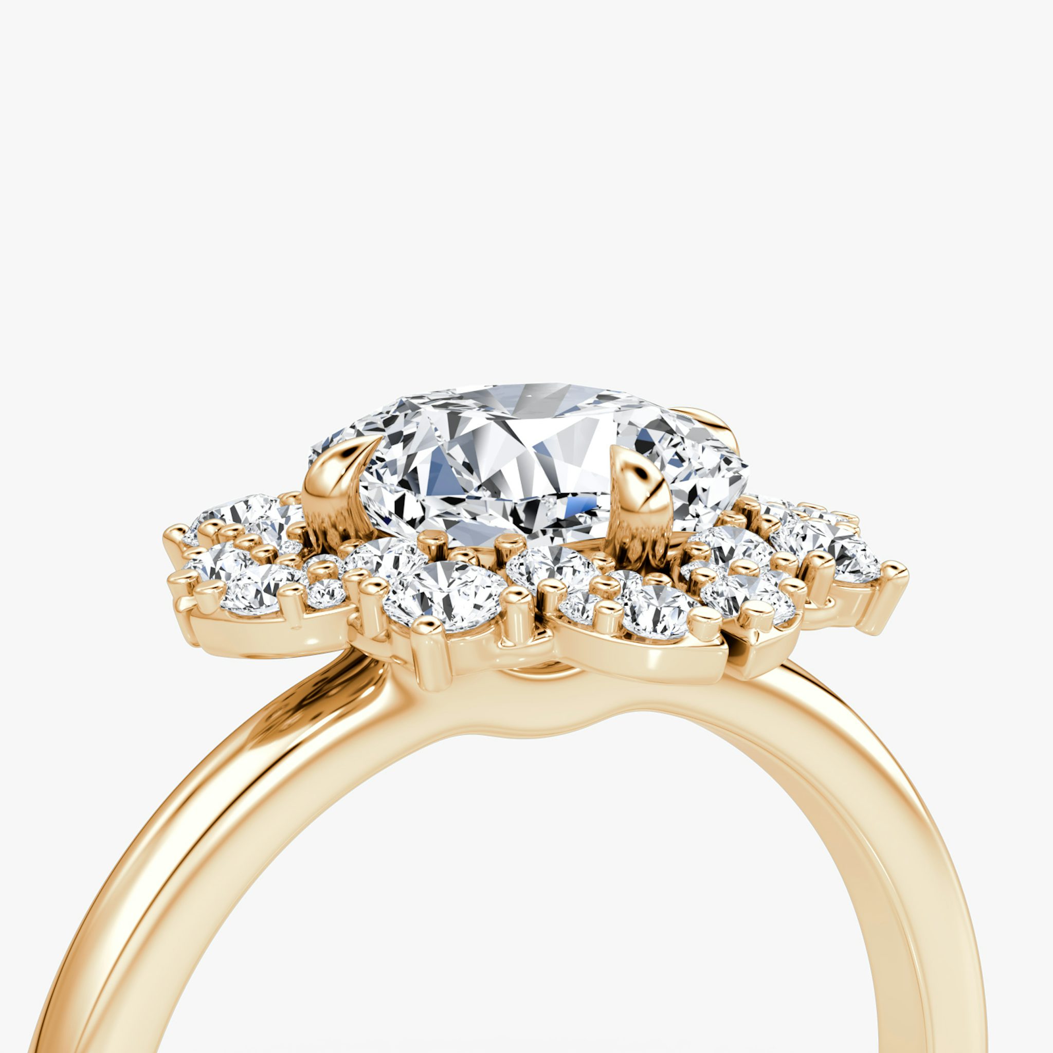 The Carnation | Cushion | 14k | Rose Gold | bandAccent: Plain | diamondOrientation: vertical | caratWeight: other