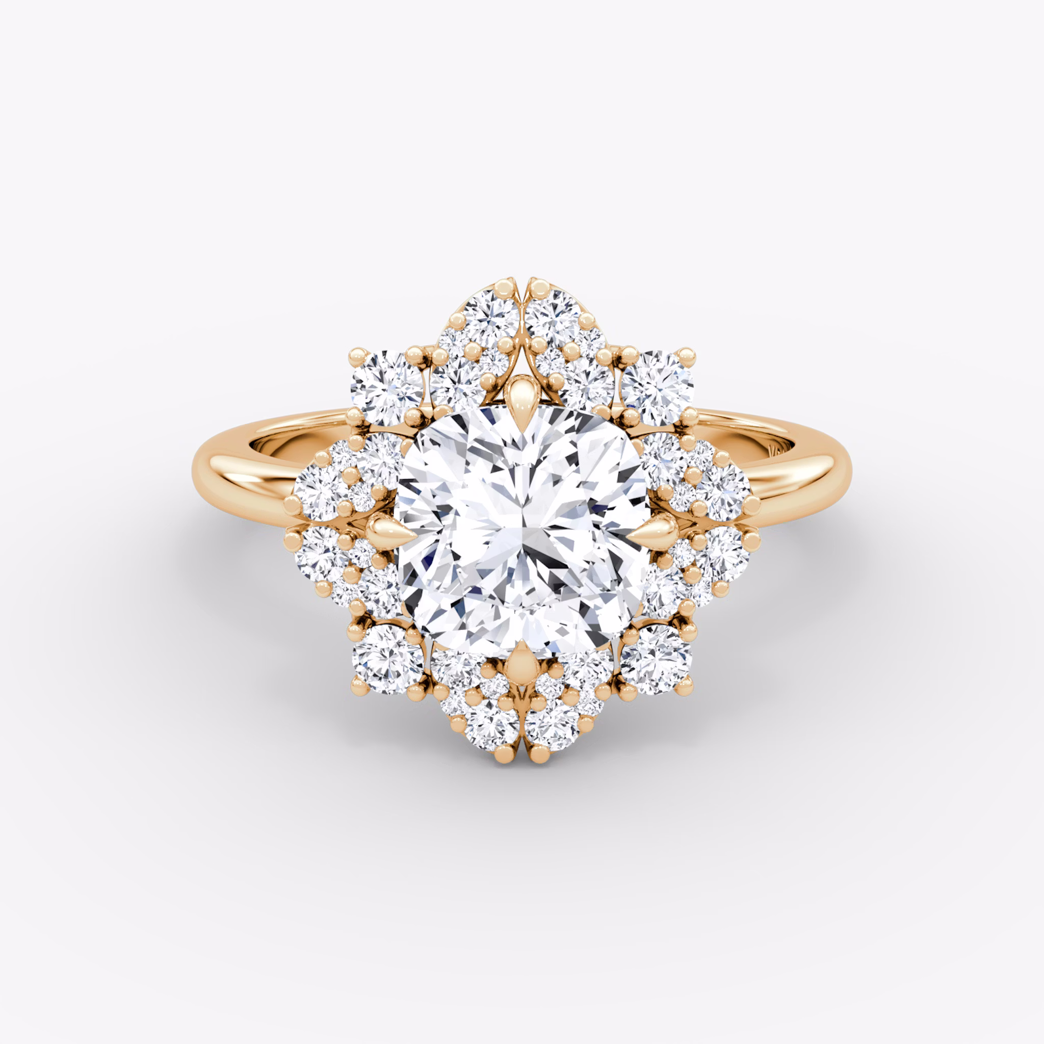 The Carnation | Cushion | 14k | Rose Gold | bandAccent: Plain | diamondOrientation: vertical | caratWeight: other