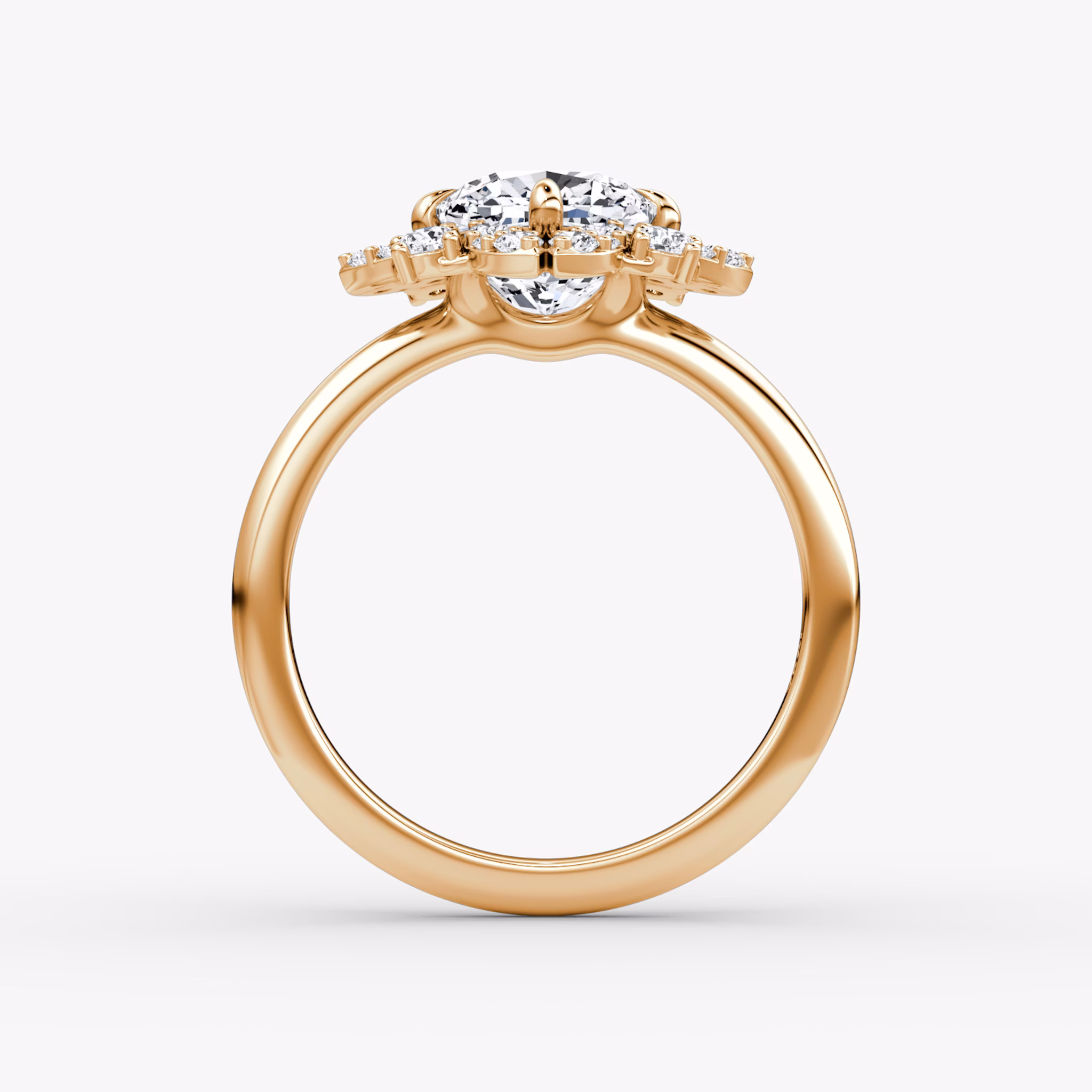 The Carnation | Cushion | 14k | Rose Gold | bandAccent: Plain | diamondOrientation: vertical | caratWeight: other