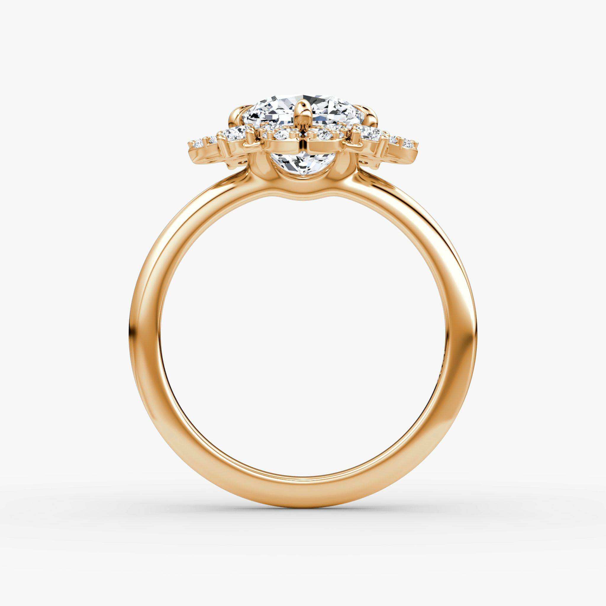 The Carnation | Cushion | 14k | Rose Gold | bandAccent: Plain | diamondOrientation: vertical | caratWeight: other