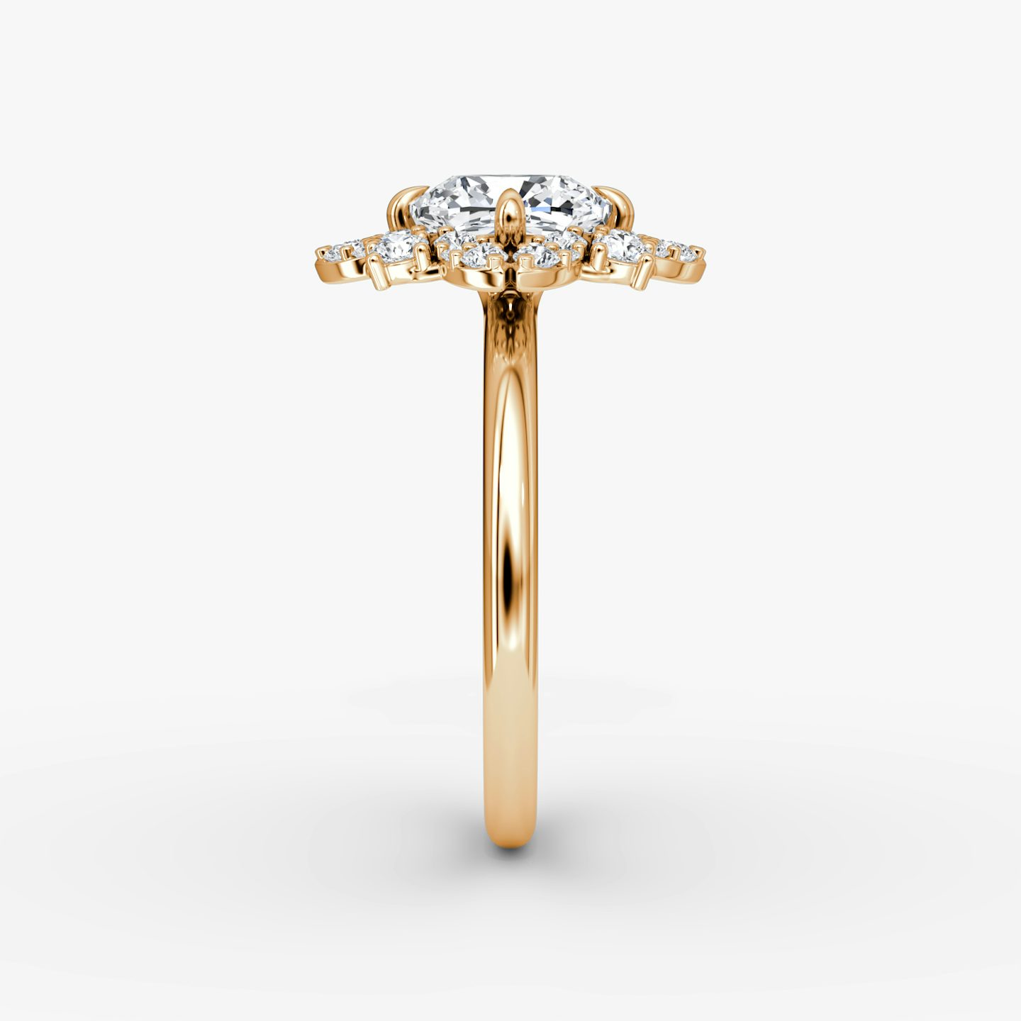 The Carnation | Cushion | 14k | Rose Gold | bandAccent: Plain | diamondOrientation: vertical | caratWeight: other