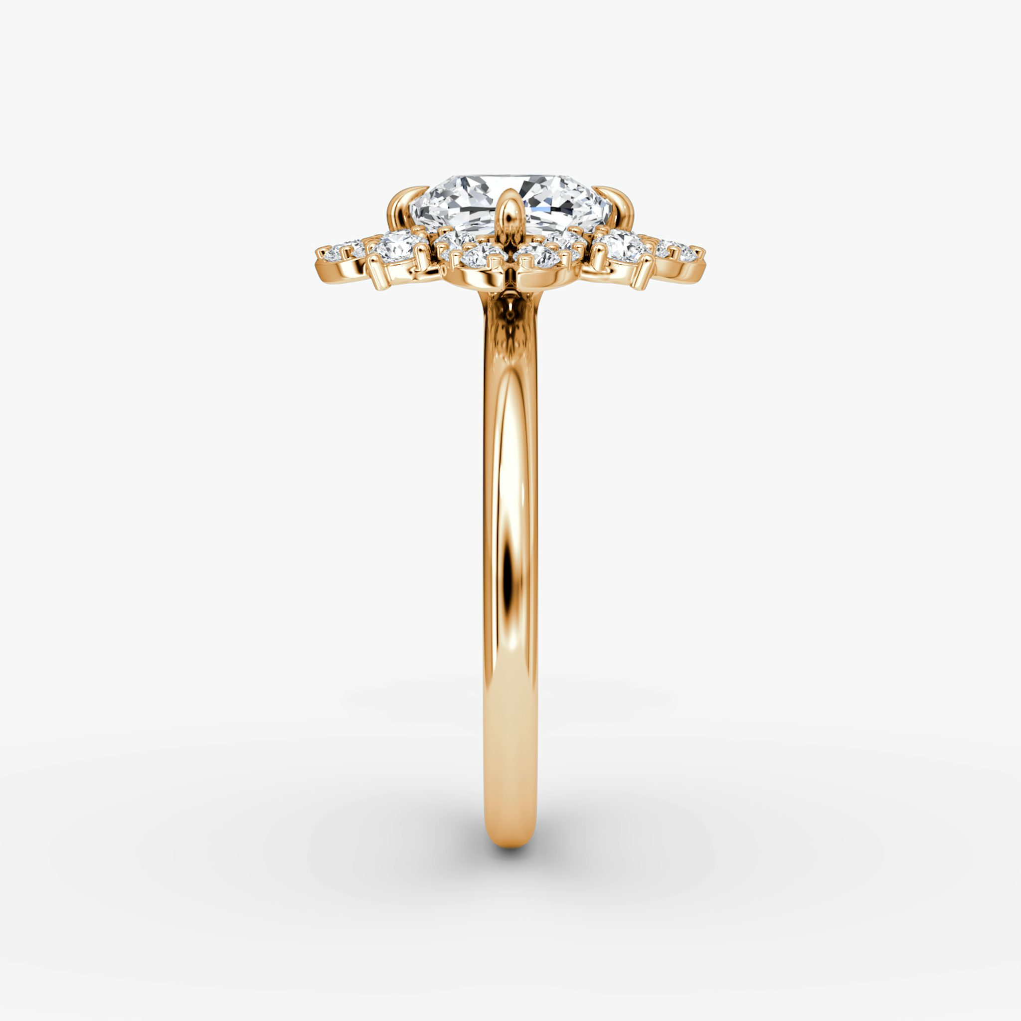 The Carnation | Cushion | 14k | Rose Gold | bandAccent: Plain | diamondOrientation: vertical | caratWeight: other