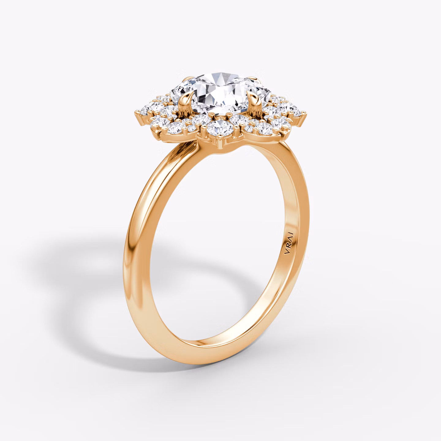 The Carnation | Cushion | 14k | Rose Gold | bandAccent: Plain | diamondOrientation: vertical | caratWeight: other