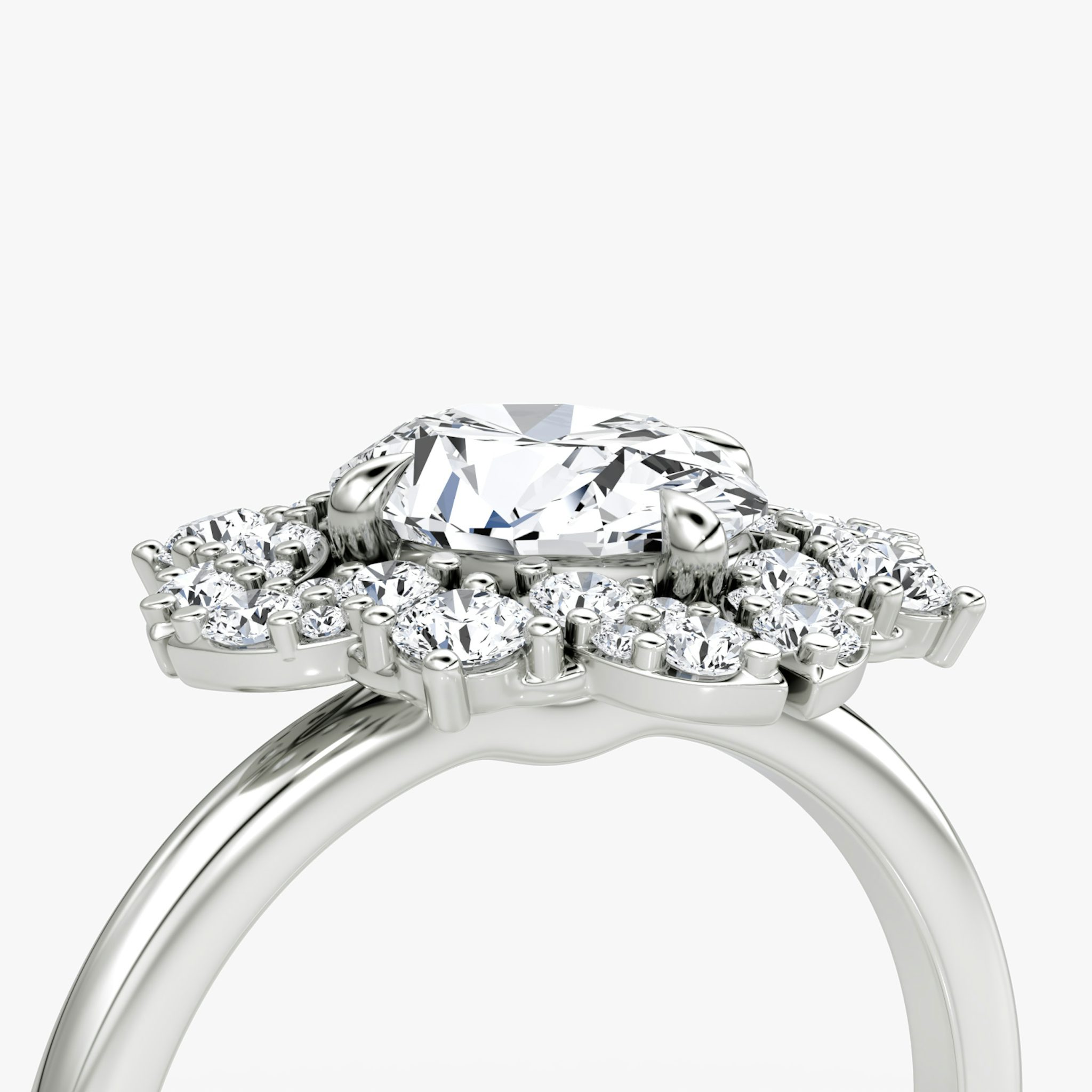 The Carnation | Oval | Platinum | bandAccent: Plain | diamondOrientation: vertical | caratWeight: other