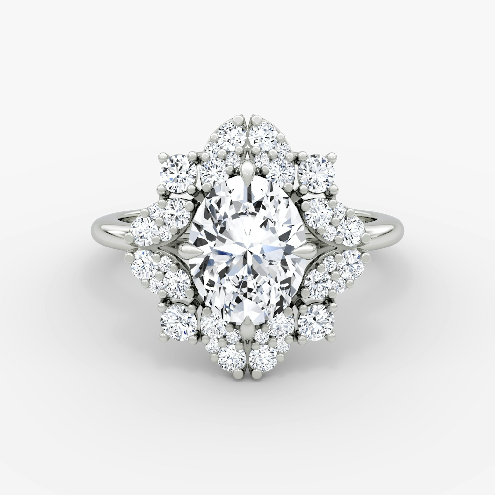 The Carnation | Oval | Platinum | bandAccent: Plain | diamondOrientation: vertical | caratWeight: other