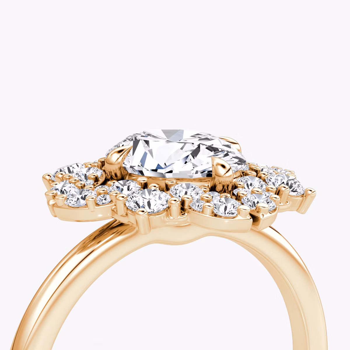 The Carnation | Oval | 14k | Rose Gold | bandAccent: Plain | diamondOrientation: vertical | caratWeight: other