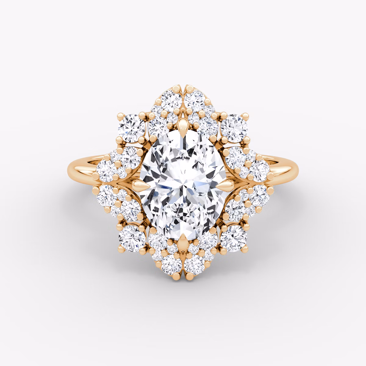 The Carnation | Oval | 14k | Rose Gold | bandAccent: Plain | diamondOrientation: vertical | caratWeight: other