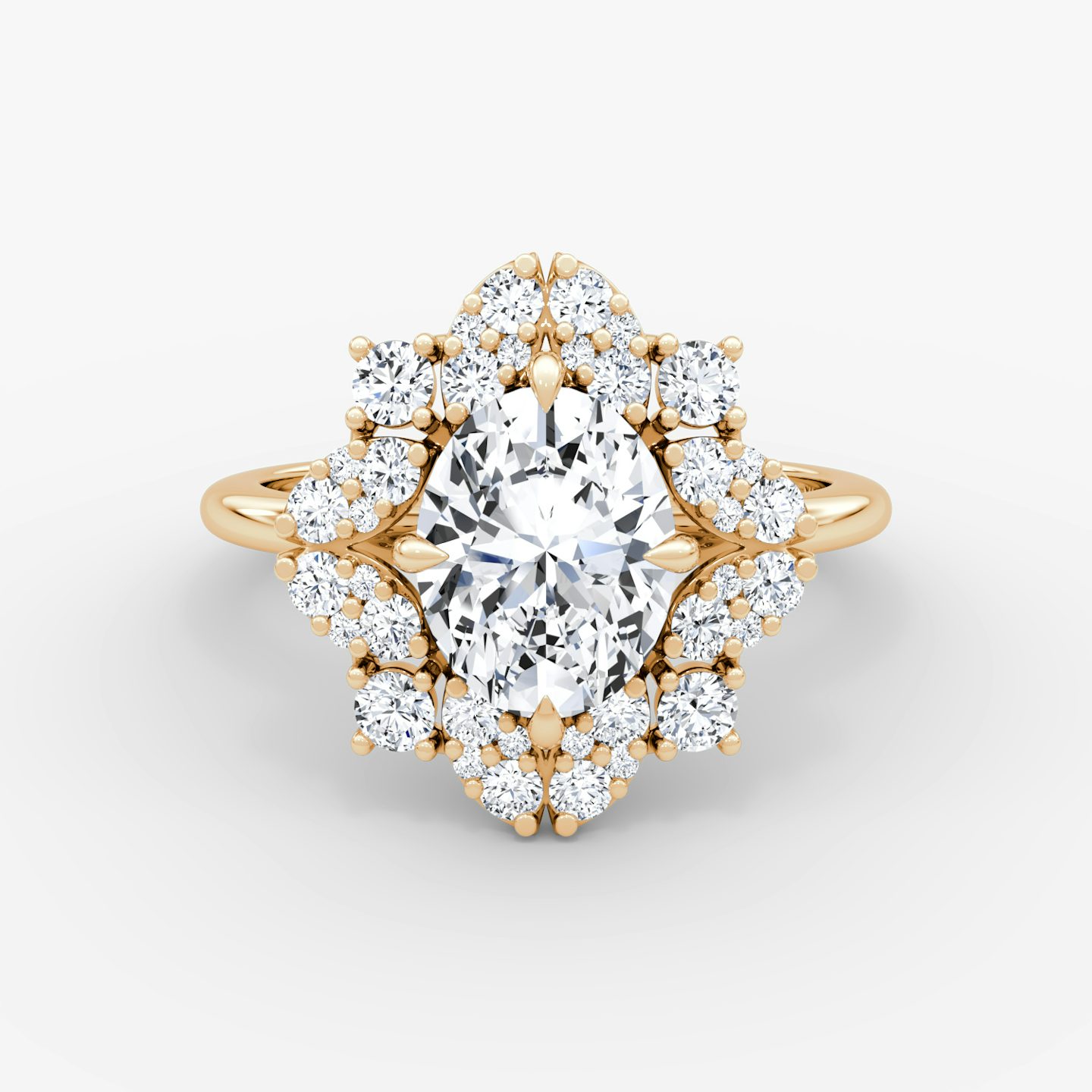 The Carnation | Oval | 14k | Rose Gold | bandAccent: Plain | diamondOrientation: vertical | caratWeight: other