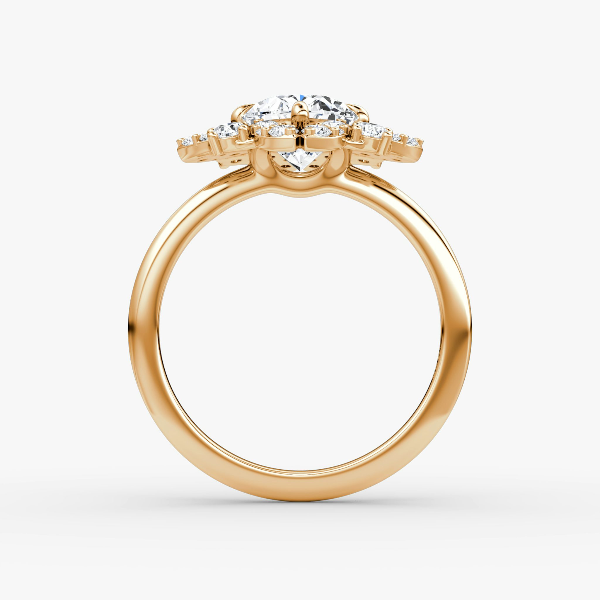 The Carnation | Oval | 14k | Rose Gold | bandAccent: Plain | diamondOrientation: vertical | caratWeight: other