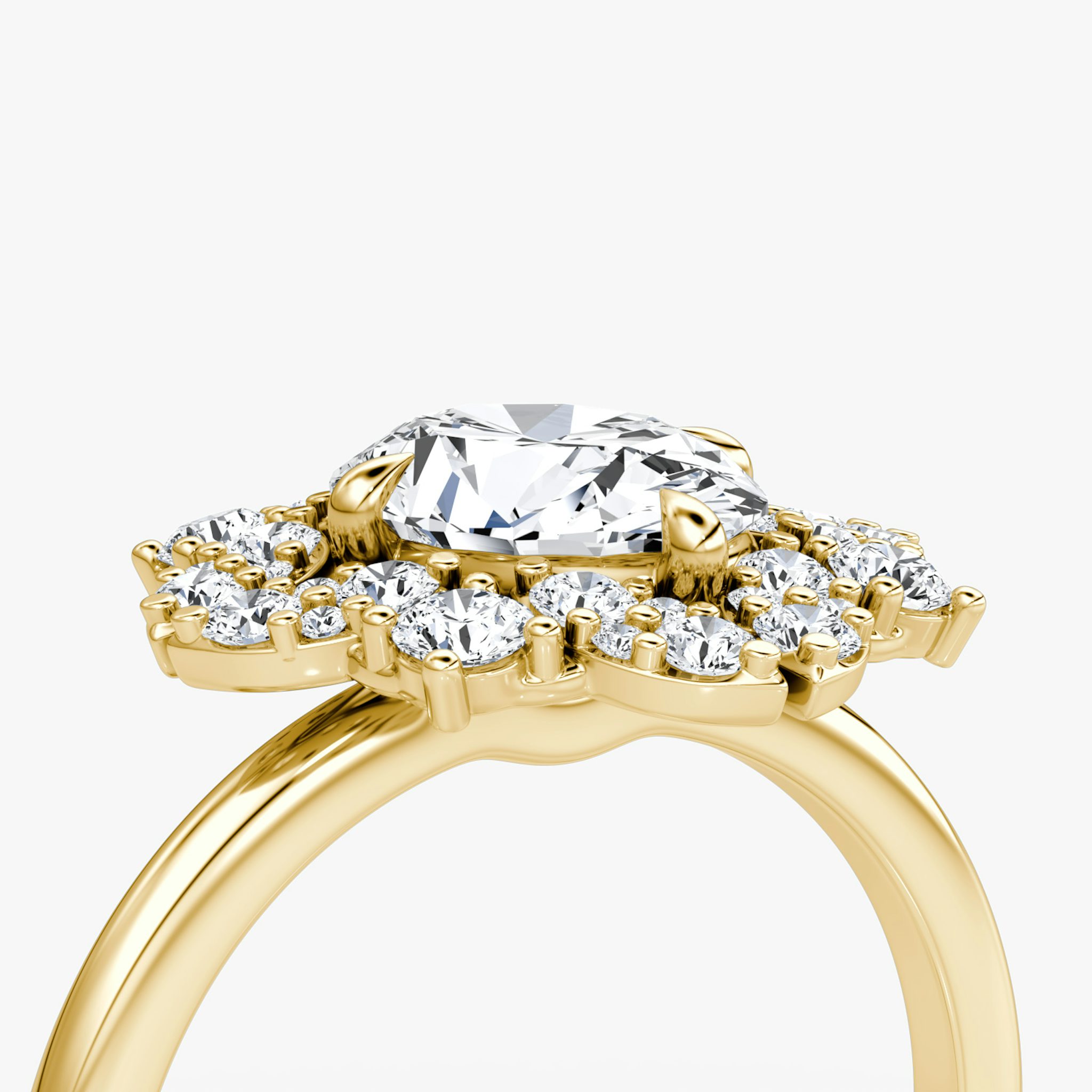 The Carnation | Oval | 18k | Yellow Gold | bandAccent: Plain | diamondOrientation: vertical | caratWeight: other