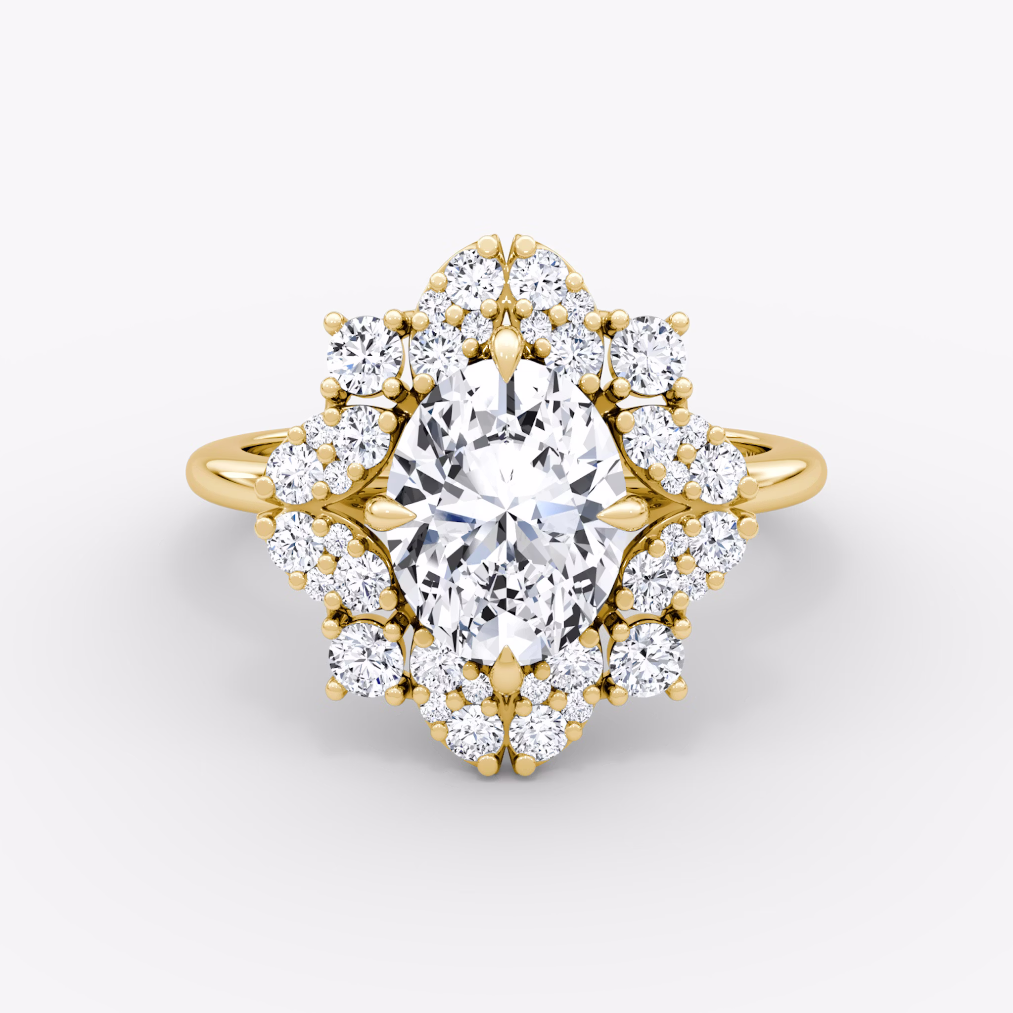 The Carnation | Oval | 18k | Yellow Gold | bandAccent: Plain | diamondOrientation: vertical | caratWeight: other