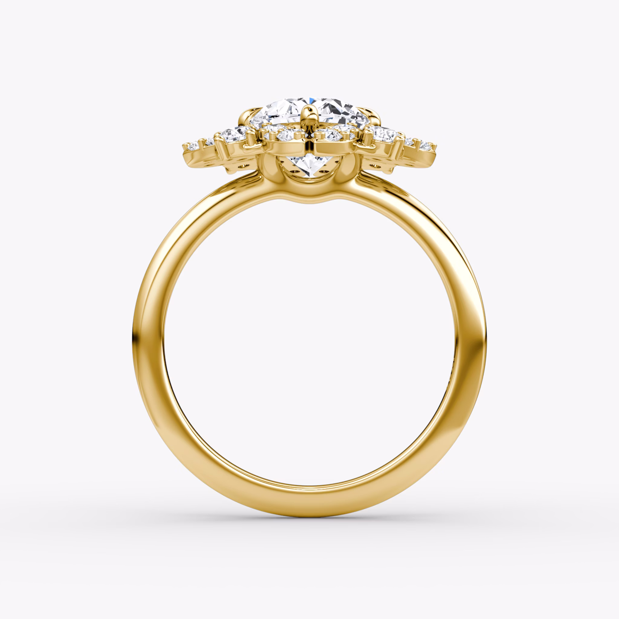 The Carnation | Oval | 18k | Yellow Gold | bandAccent: Plain | diamondOrientation: vertical | caratWeight: other