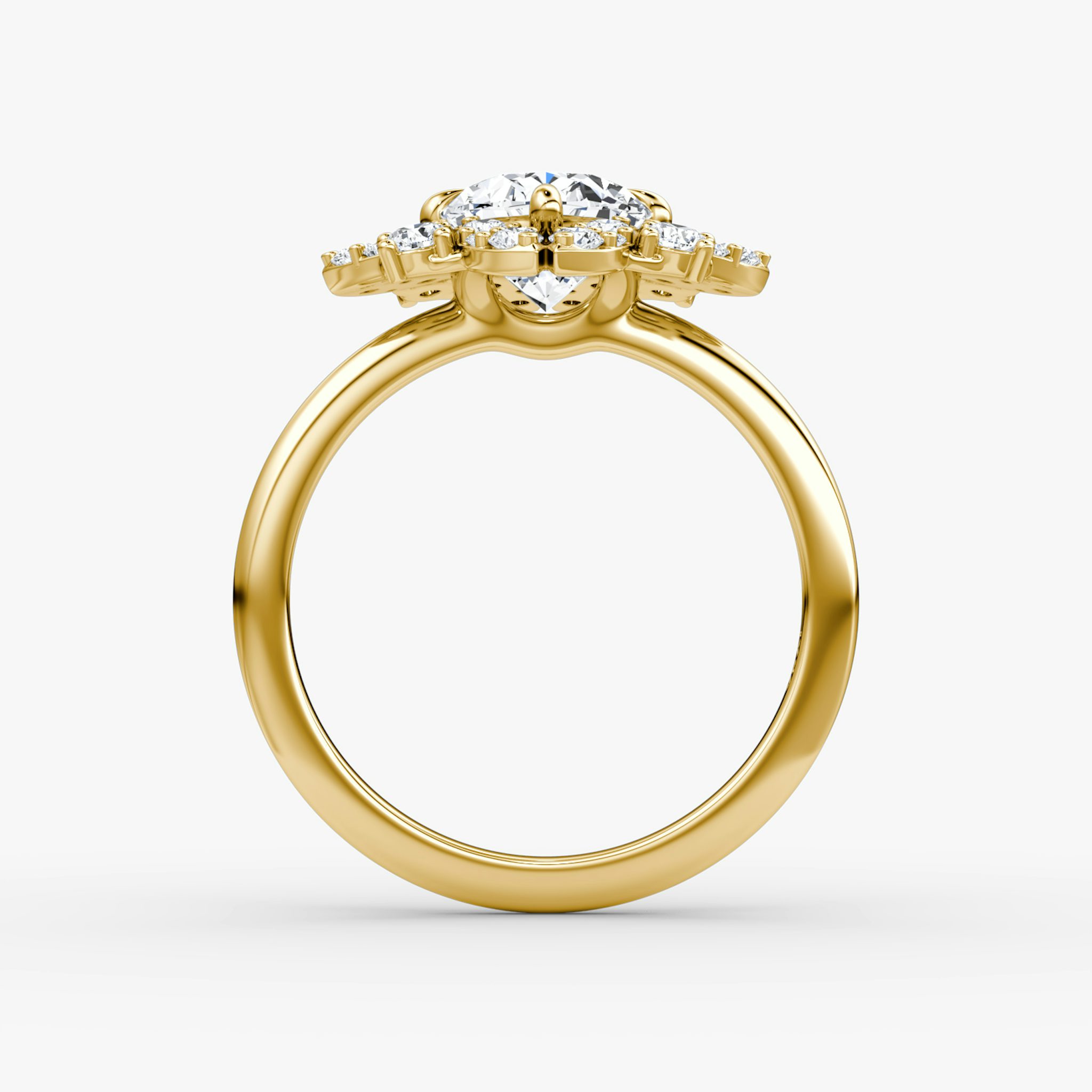 The Carnation | Oval | 18k | Yellow Gold | bandAccent: Plain | diamondOrientation: vertical | caratWeight: other