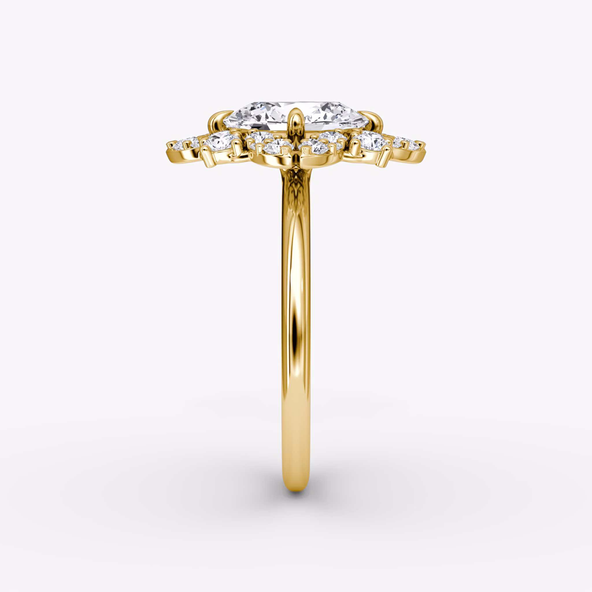 The Carnation | Oval | 18k | Yellow Gold | bandAccent: Plain | diamondOrientation: vertical | caratWeight: other