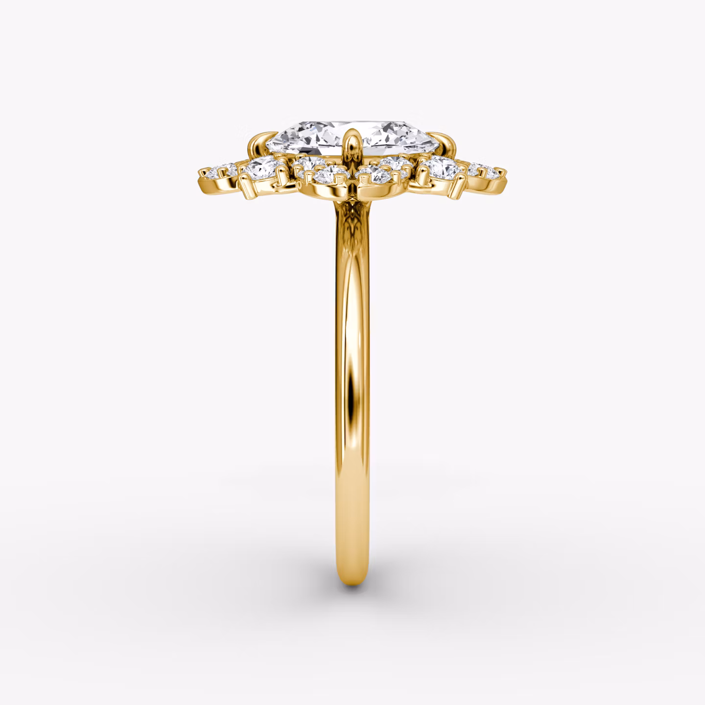 The Carnation | Oval | 18k | Yellow Gold | bandAccent: Plain | diamondOrientation: vertical | caratWeight: other