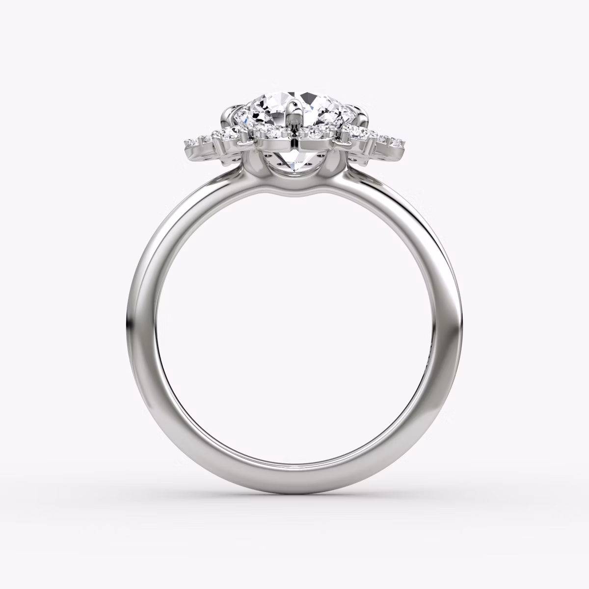The Carnation | Round Brilliant | 18k | White Gold | bandAccent: Plain | caratWeight: 2.0ct | diamondOrientation: vertical