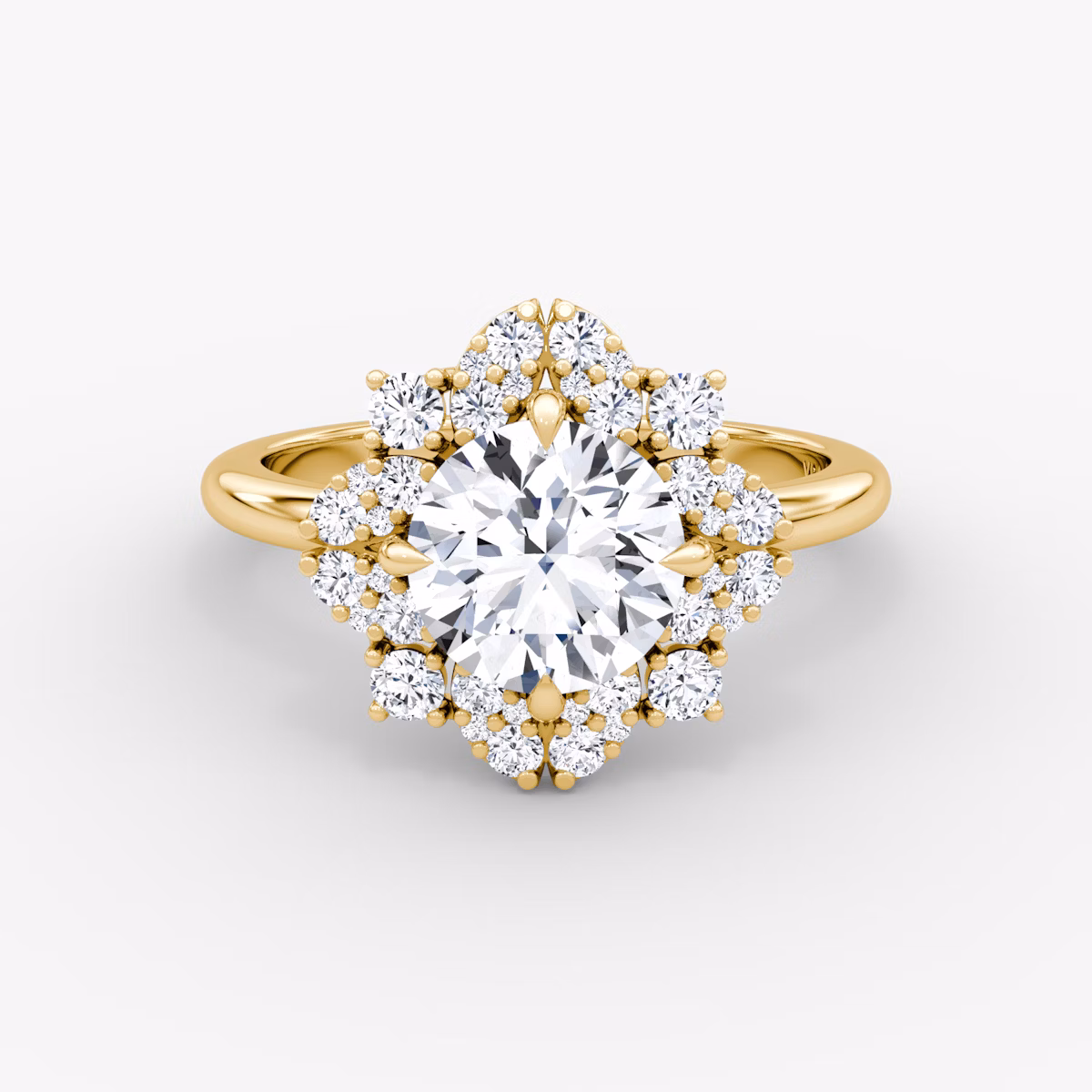 The Carnation | Round Brilliant | 18k | Yellow Gold | bandAccent: Plain | caratWeight: 1.5ct | diamondOrientation: vertical