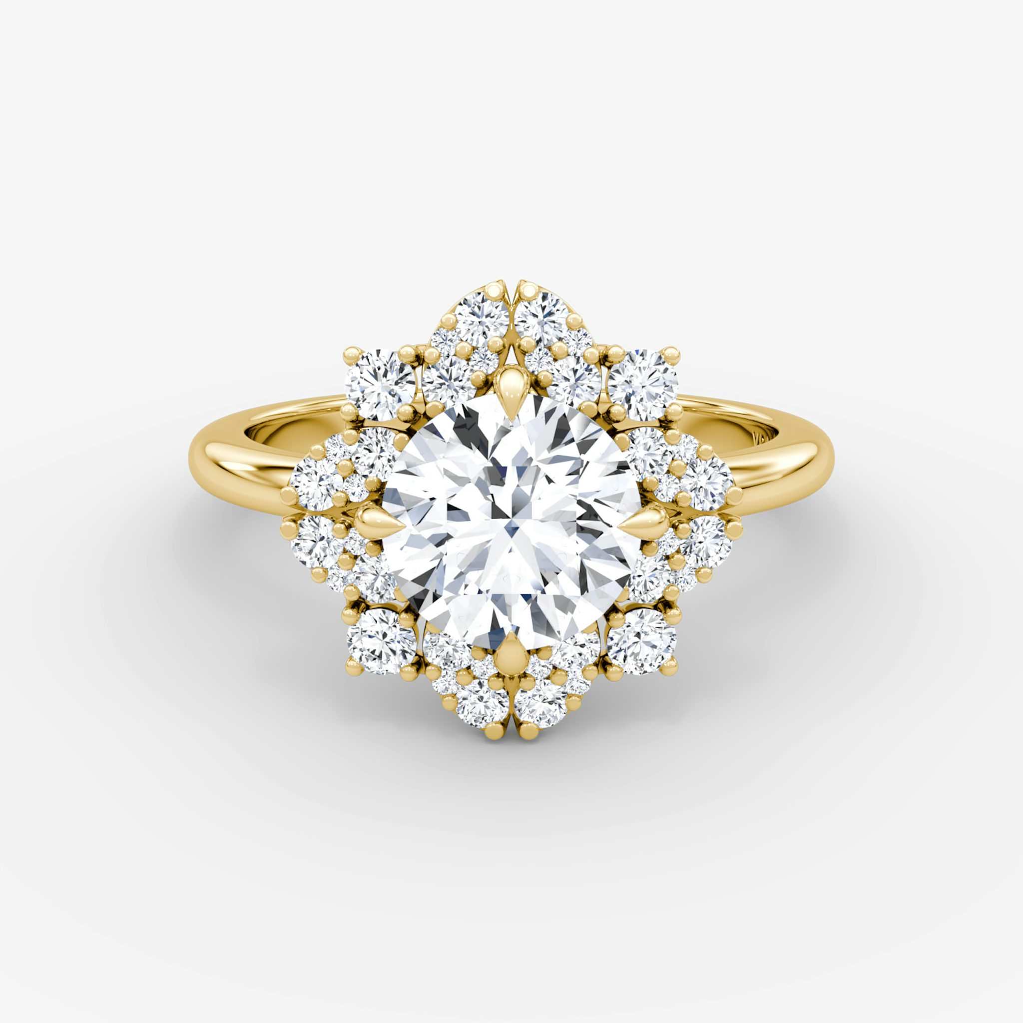 The Carnation | Round Brilliant | 18k | Yellow Gold | bandAccent: Plain | caratWeight: other | diamondOrientation: vertical