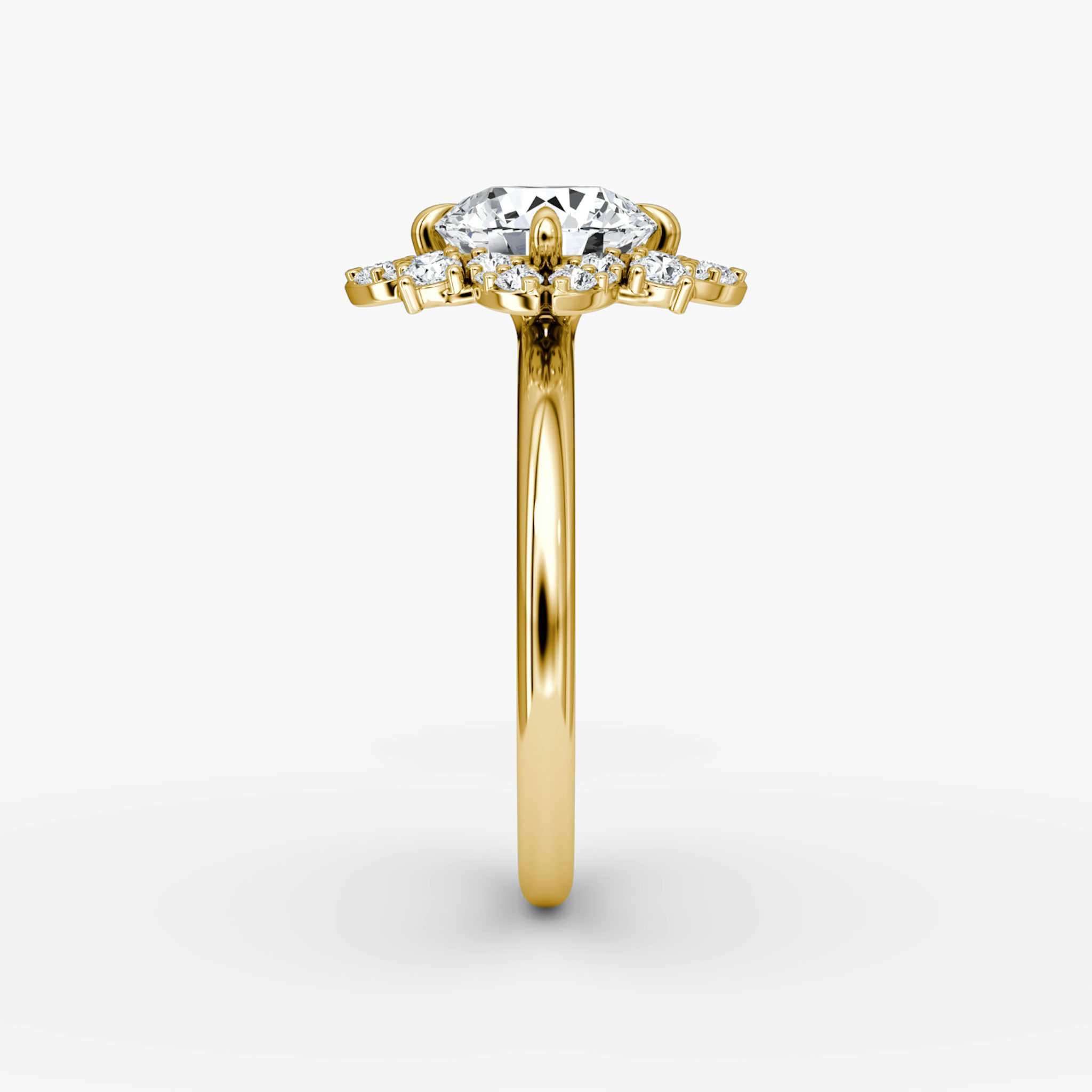 The Carnation | Round Brilliant | 18k | Yellow Gold | bandAccent: Plain | caratWeight: other | diamondOrientation: vertical