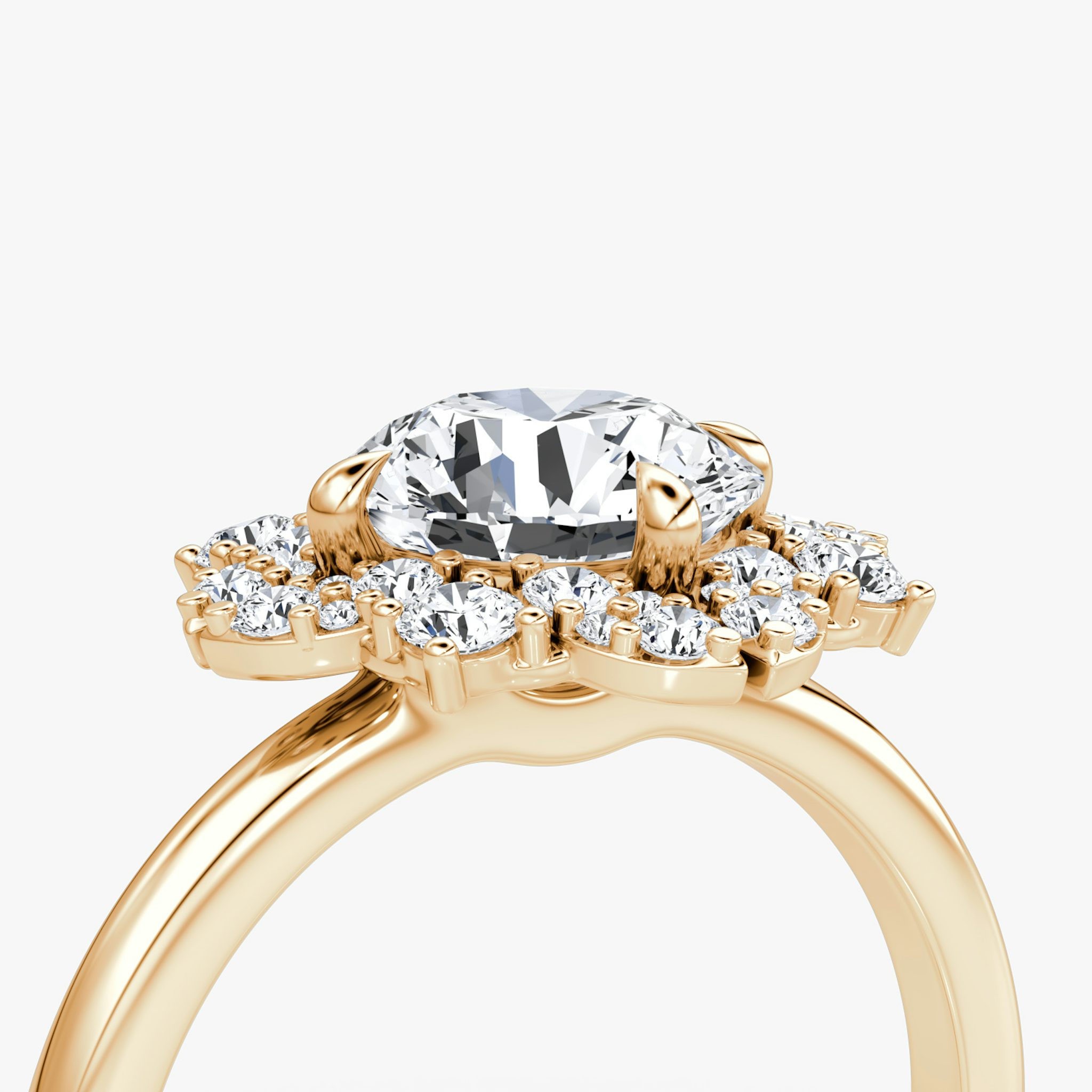 The Carnation | Round Brilliant | 14k | Rose Gold | bandAccent: Plain | caratWeight: other | diamondOrientation: vertical