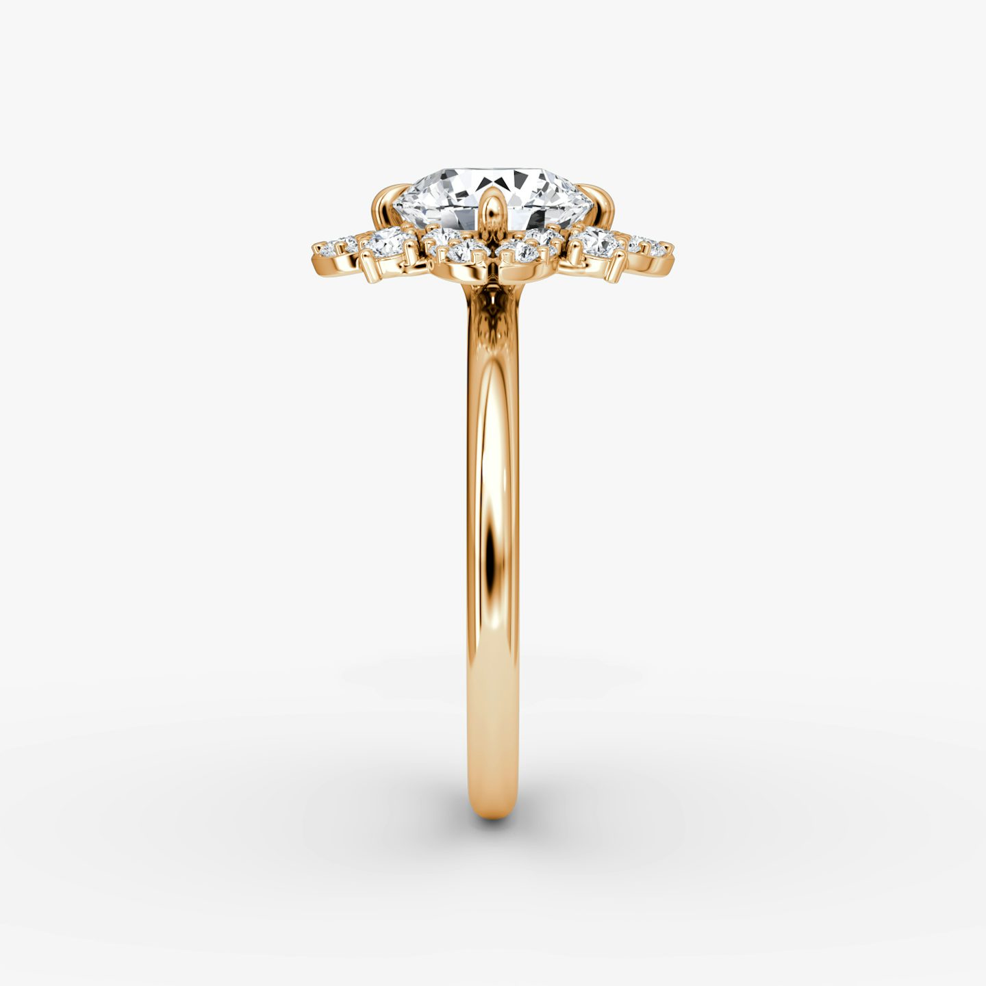 The Carnation | Round Brilliant | 14k | Rose Gold | bandAccent: Plain | caratWeight: other | diamondOrientation: vertical