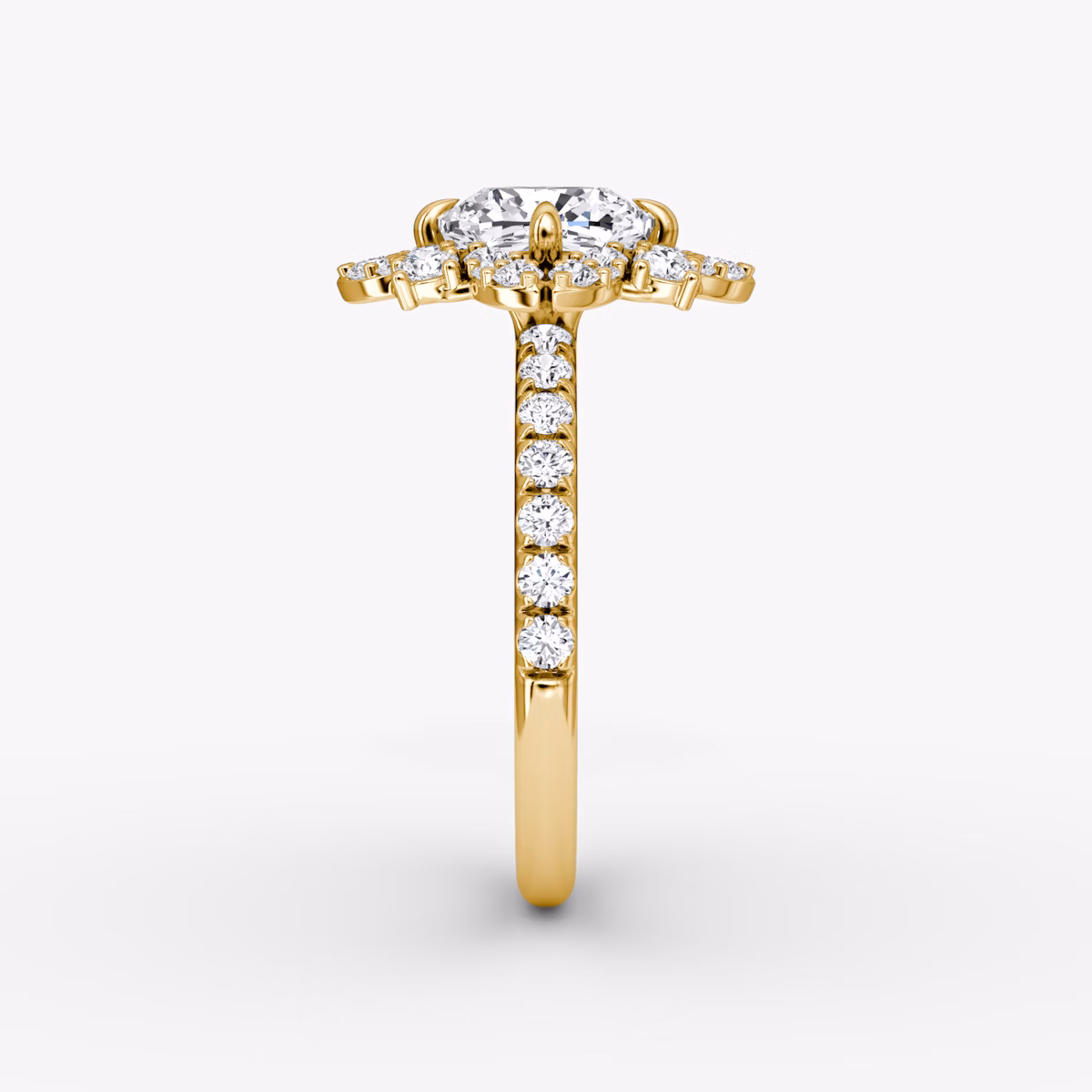 The Carnation | Cushion | 18k | Yellow Gold | bandAccent: Pavé | diamondOrientation: vertical | caratWeight: other