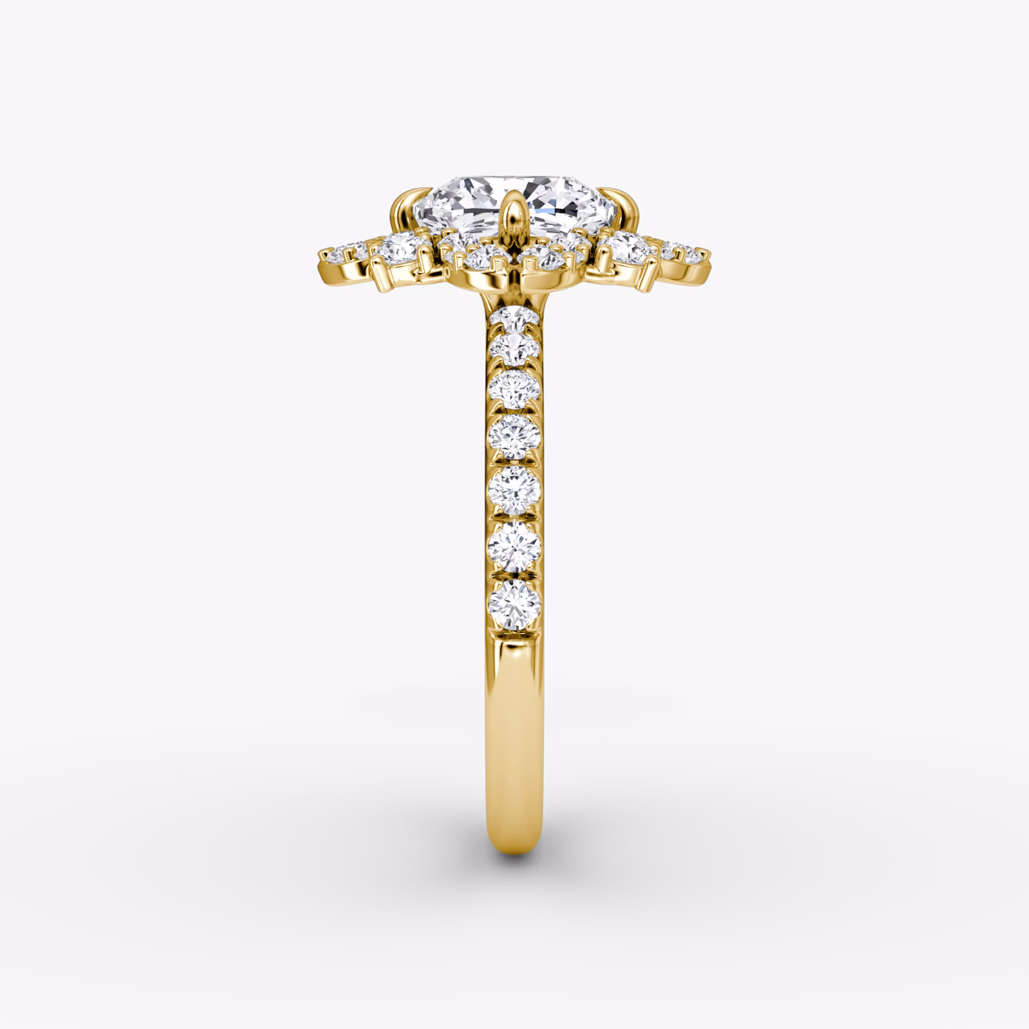 The Carnation | Cushion | 18k | Yellow Gold | bandAccent: Pavé | diamondOrientation: vertical | caratWeight: other