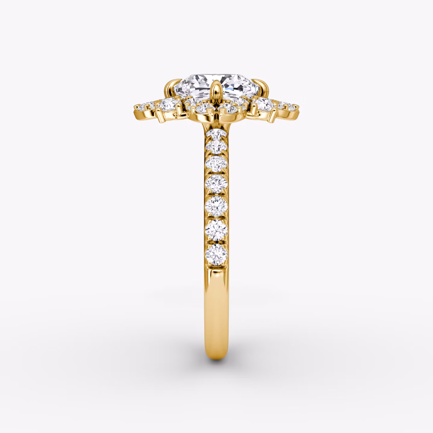 The Carnation | Cushion | 18k | Yellow Gold | bandAccent: Pavé | diamondOrientation: vertical | caratWeight: other