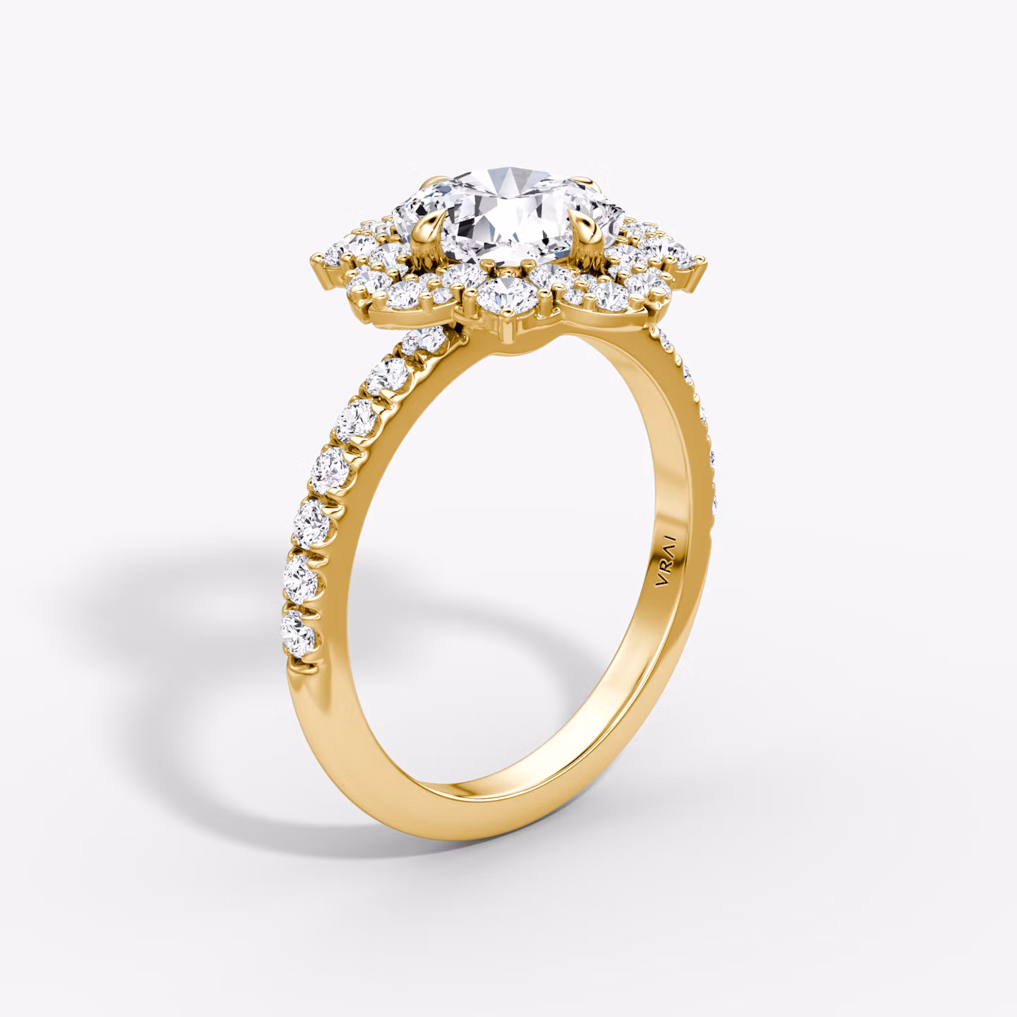 The Carnation | Cushion | 18k | Yellow Gold | bandAccent: Pavé | diamondOrientation: vertical | caratWeight: other