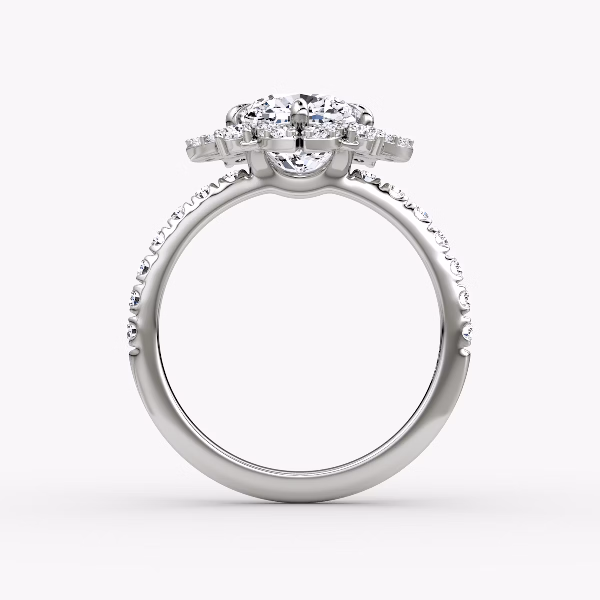 The Carnation | Cushion | 18k | White Gold | bandAccent: Pavé | diamondOrientation: vertical | caratWeight: other