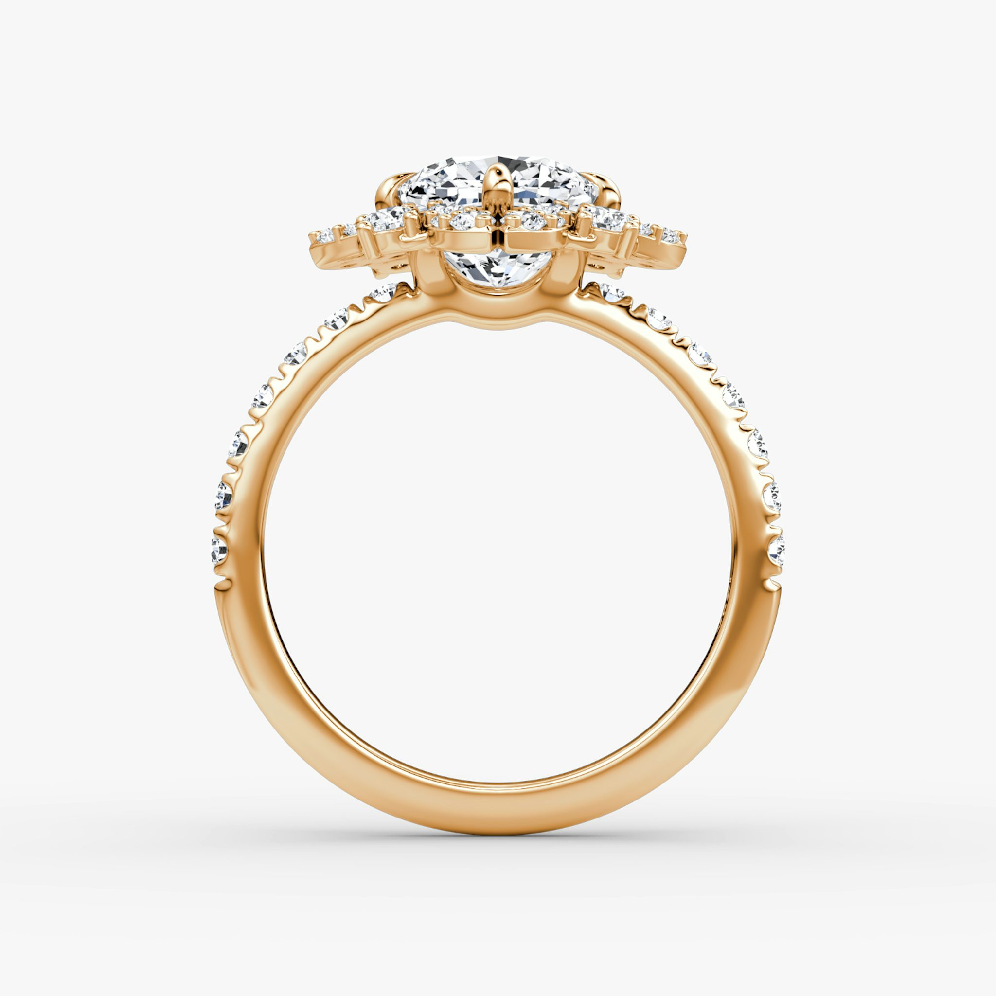 The Carnation | Cushion | 14k | Rose Gold | bandAccent: Pavé | diamondOrientation: vertical | caratWeight: other
